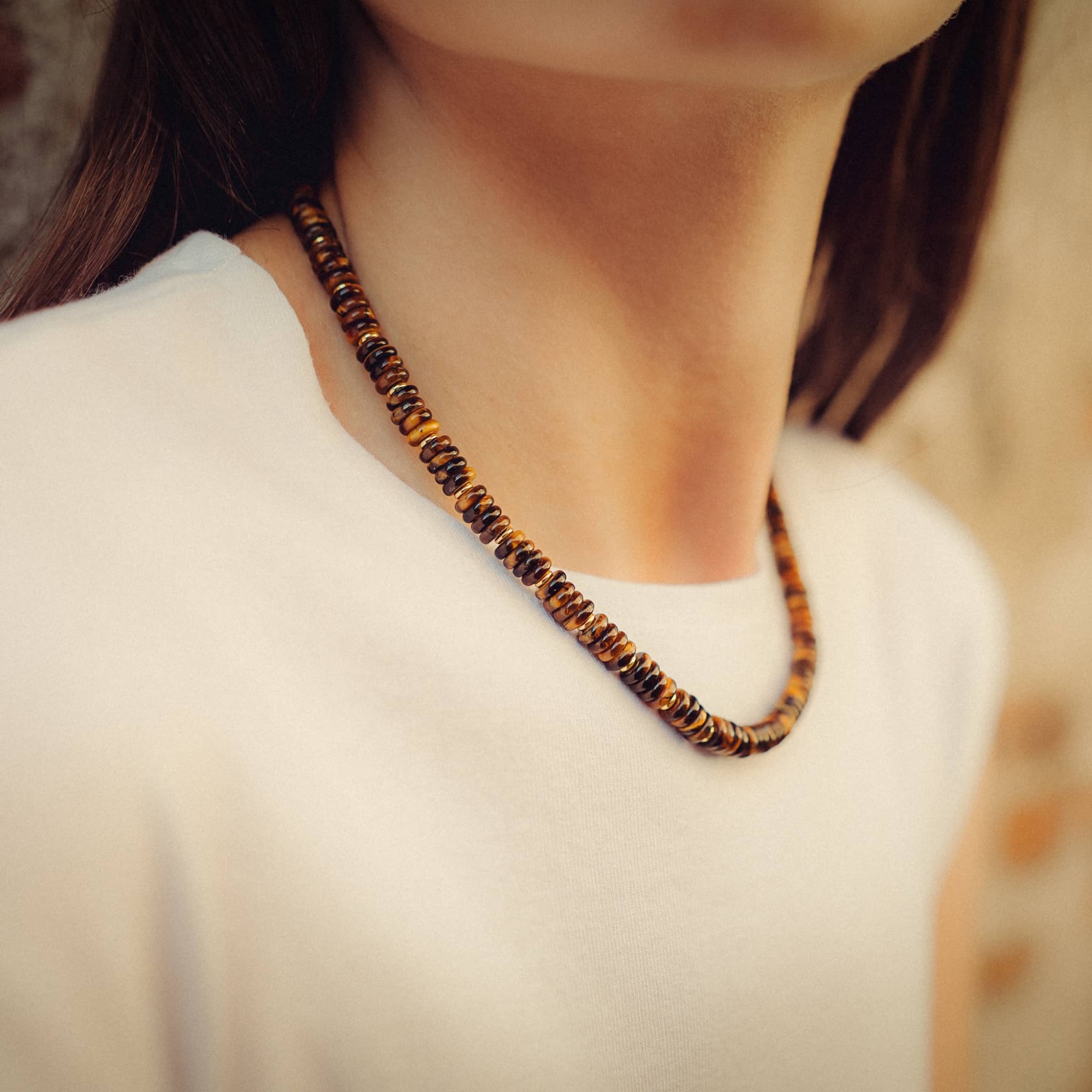 Collier Blima en pierres Oeil de Tigre