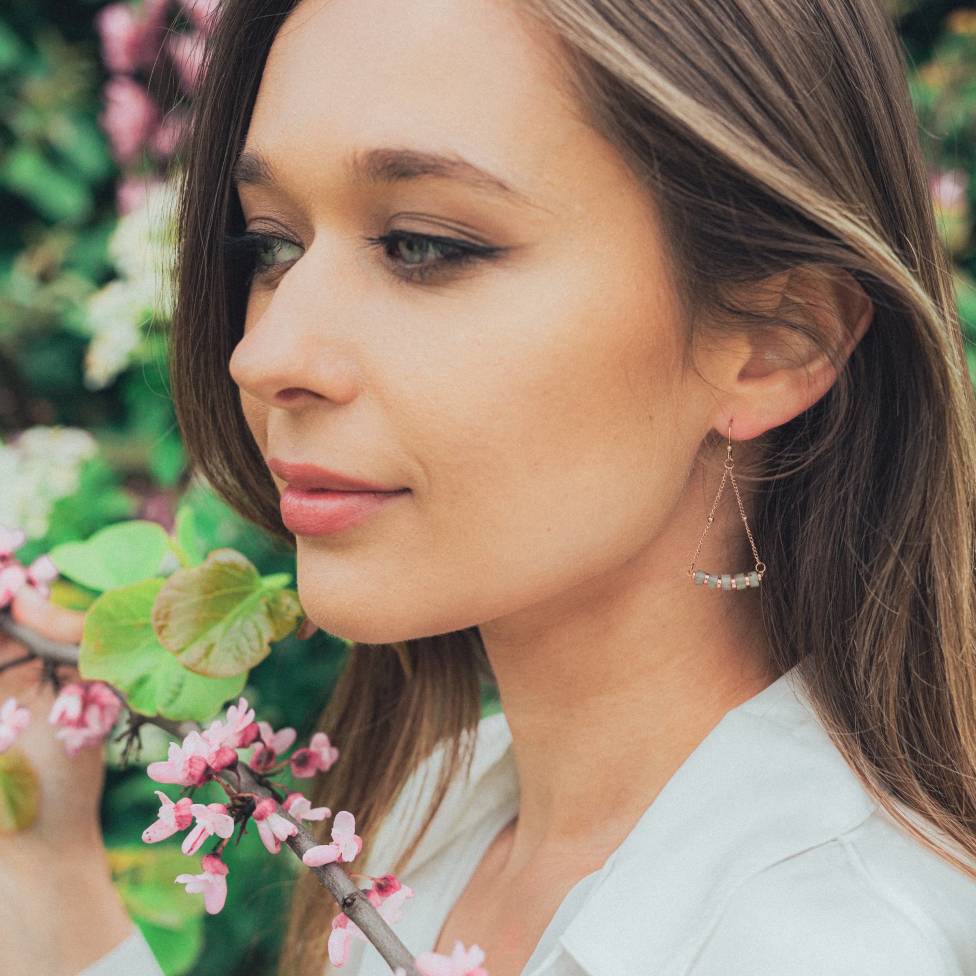 Collier, bracelet et boucles d'oreilles Piana en pierres Labradorite
