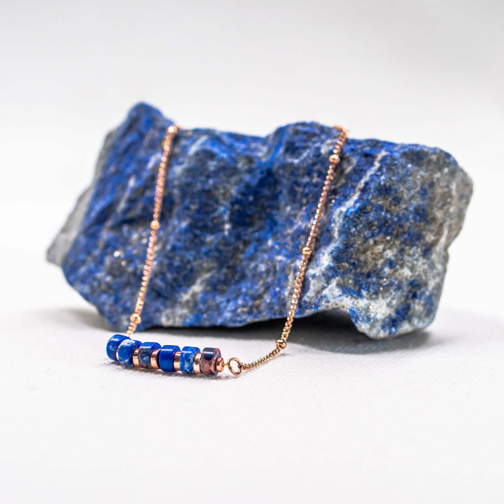 Collier, bracelet et boucles d'oreilles Piana en pierres Lapis-lazuli