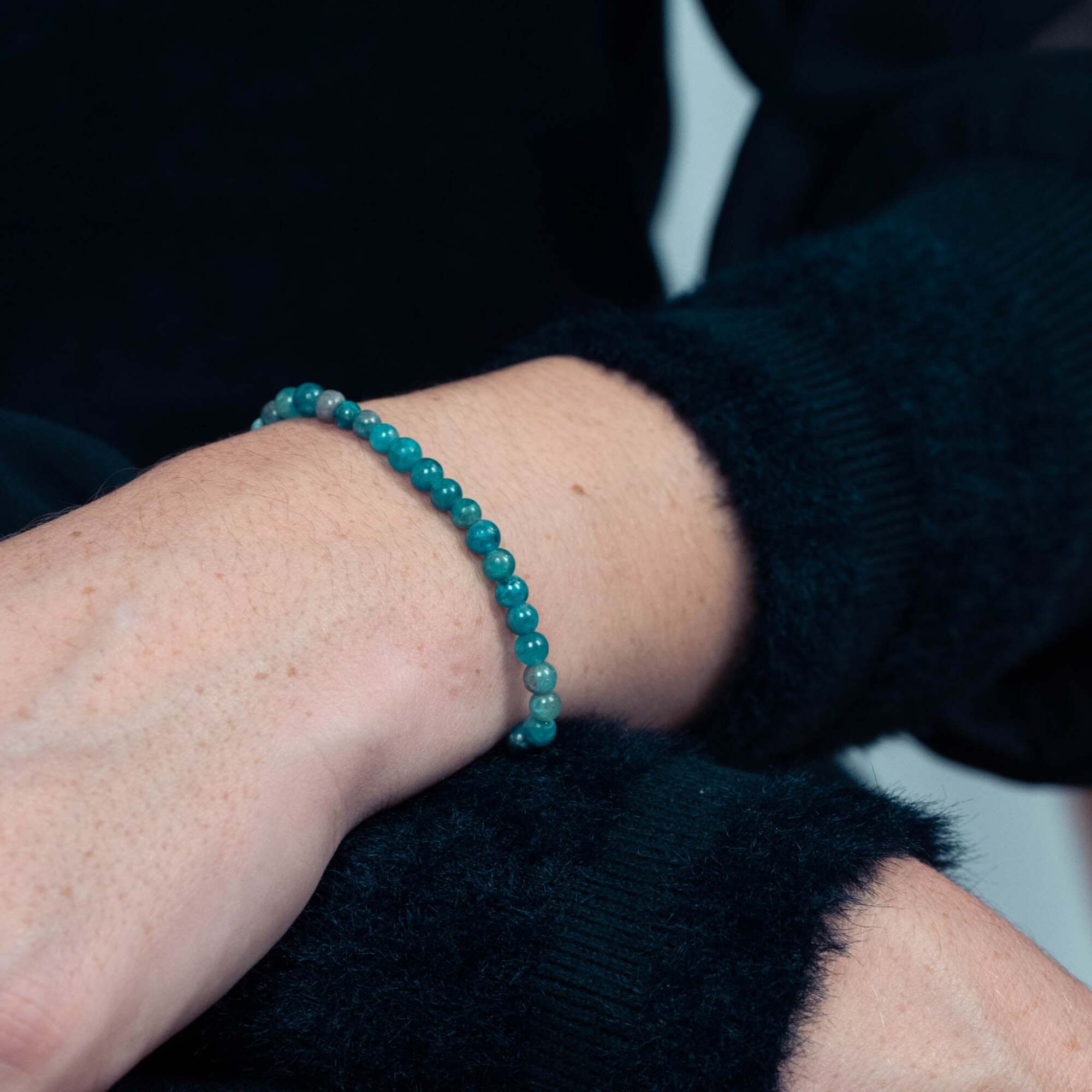 Collier, bracelet et boucles d'oreilles Serena en pierres Apatite