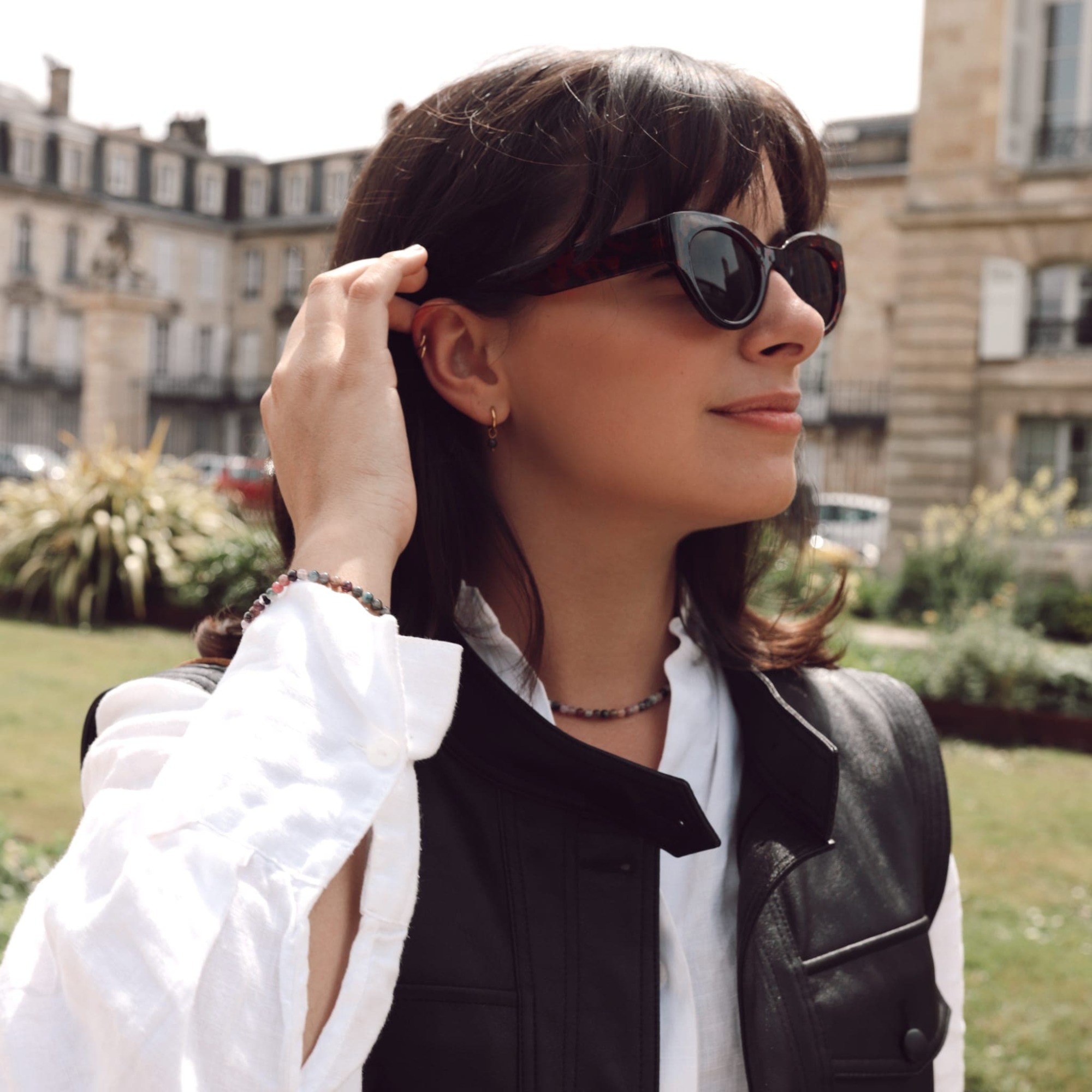 Collier, bracelet et boucles d'oreilles Serena en pierres Tourmaline