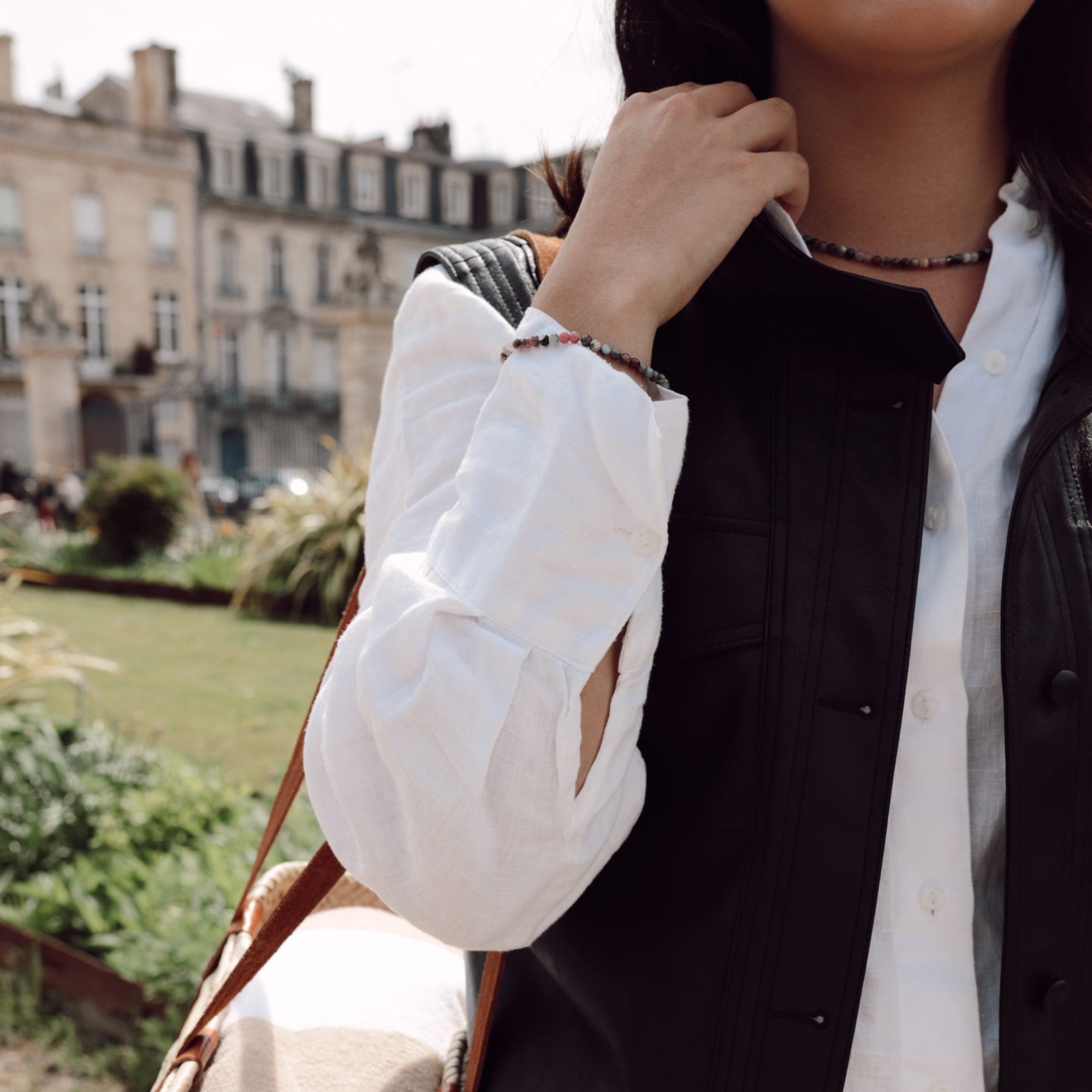 Collier, bracelet et boucles d'oreilles Serena en pierres Tourmaline