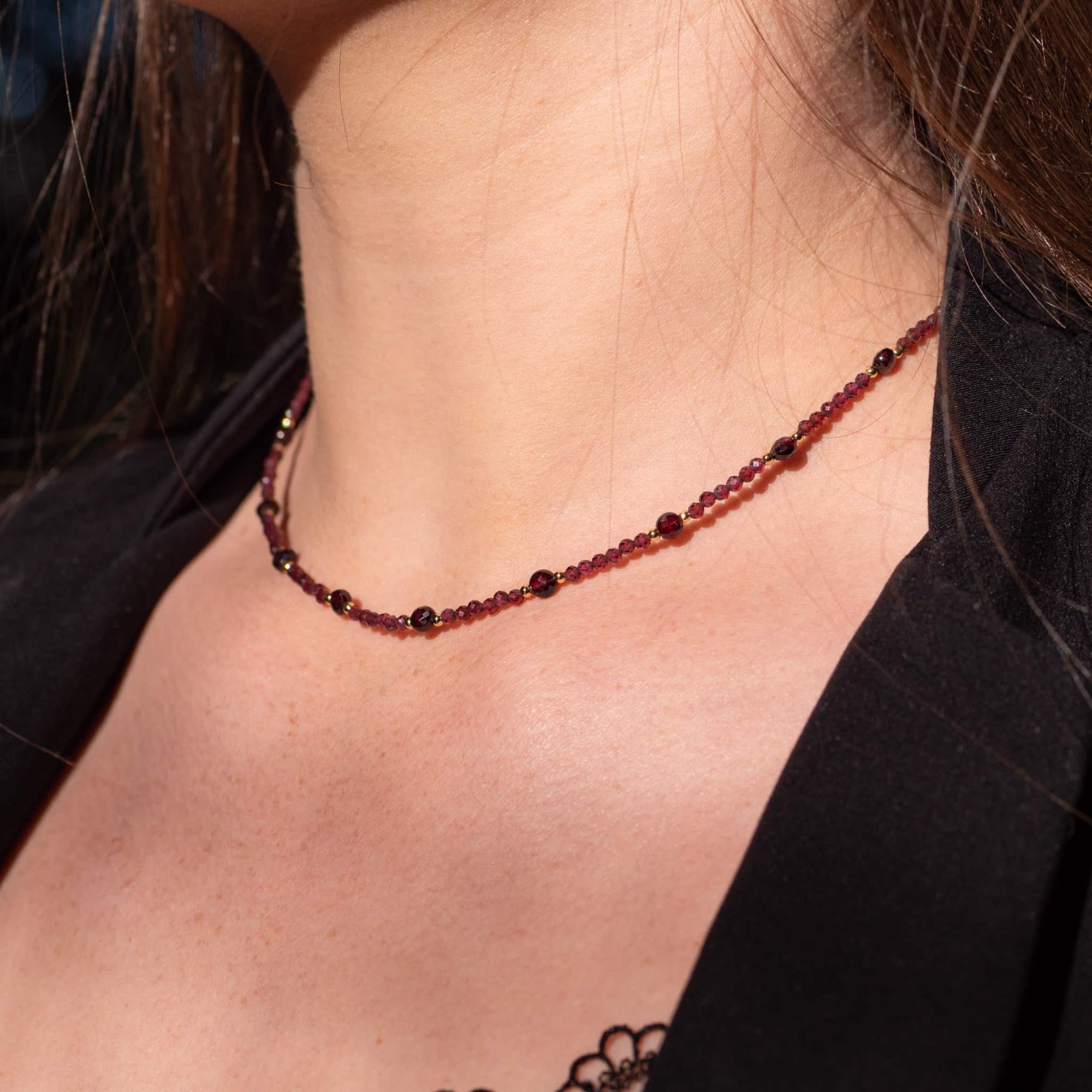 Collier et bracelet Paloma en pierres Grenat