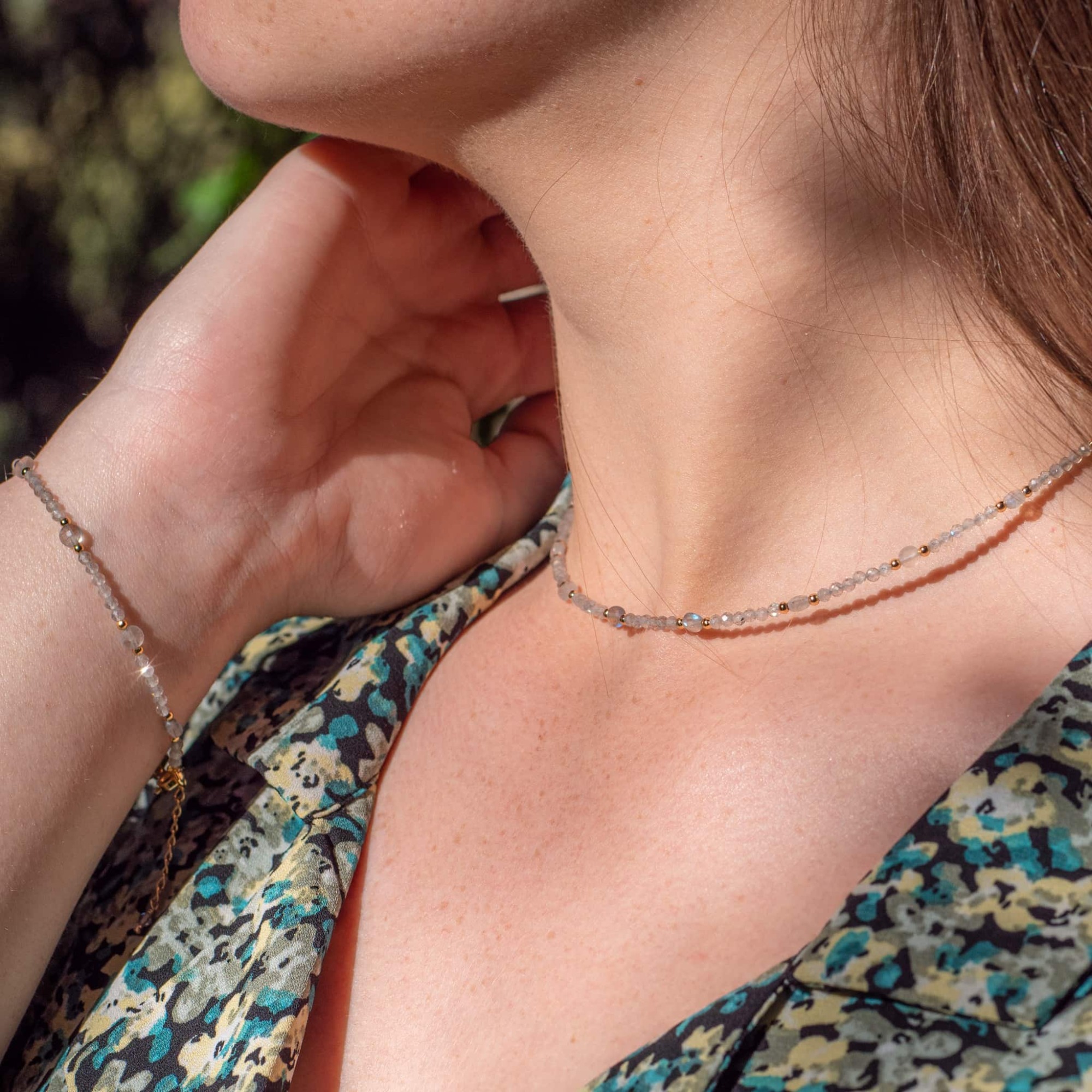 Collier et bracelet Paloma en pierres Labradorite