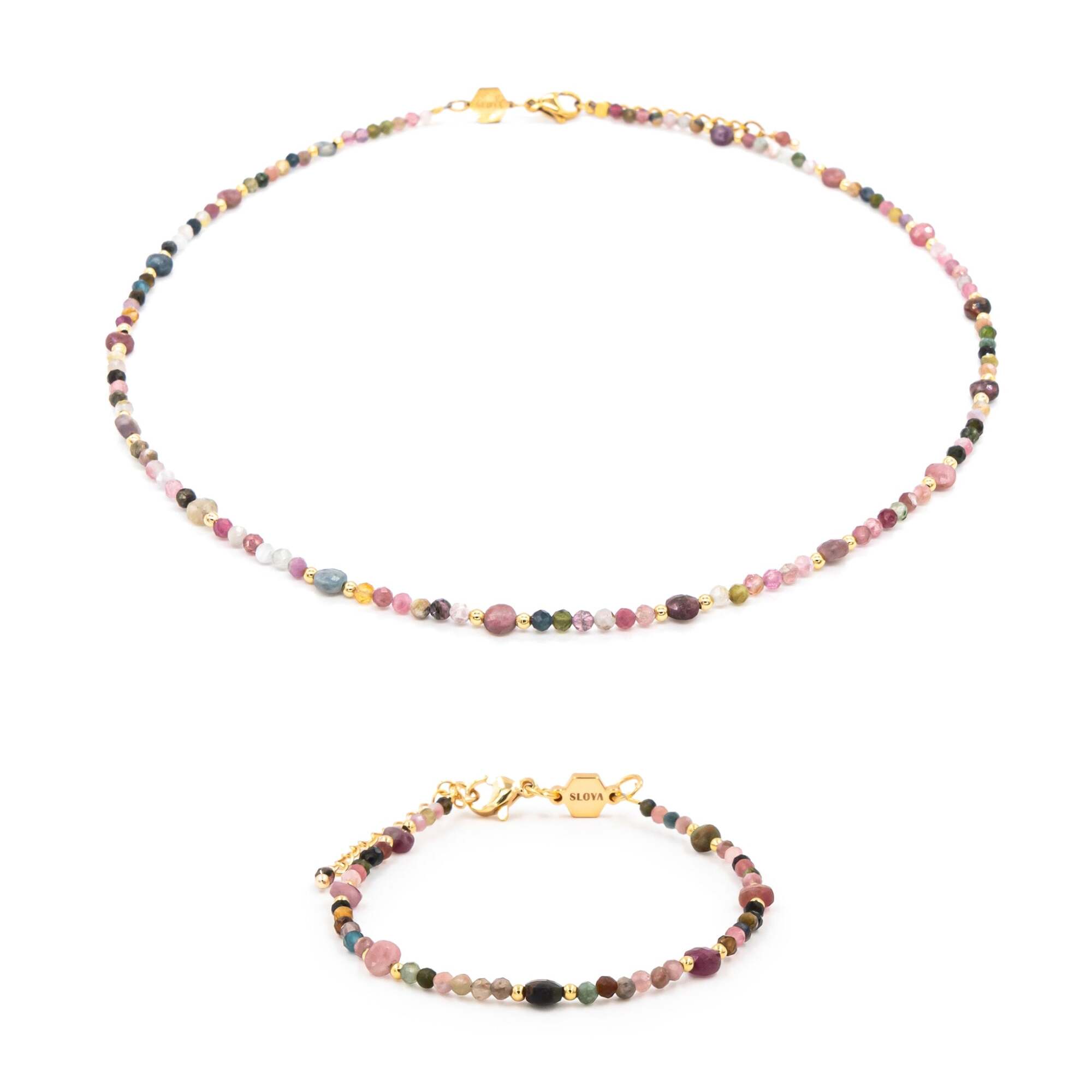 Collier et bracelet Paloma en pierres Tourmaline
