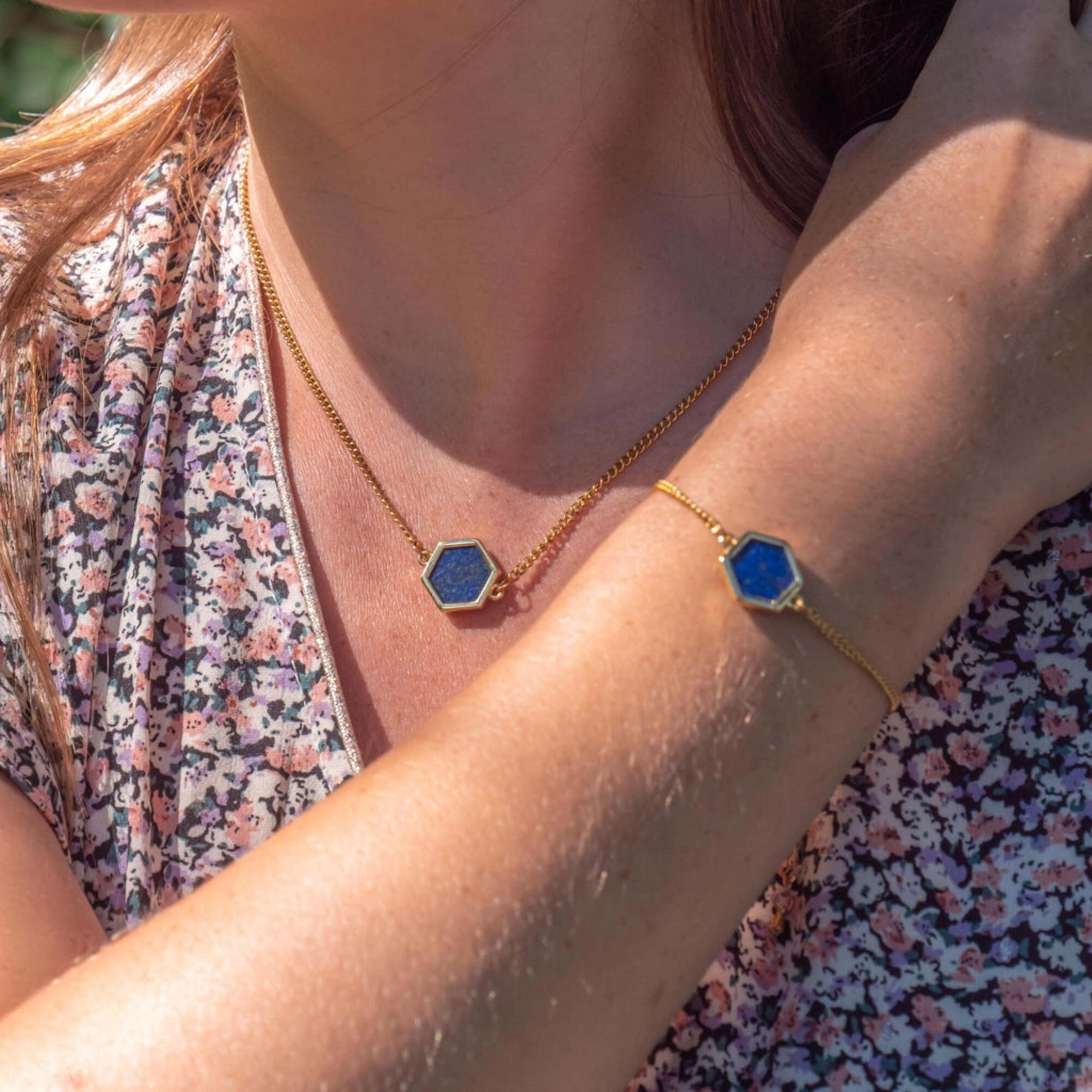 Collier Hexalia en pierres Lapis-lazuli