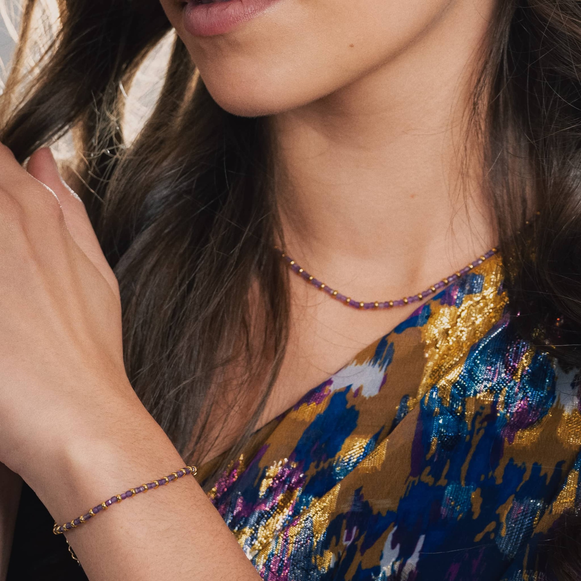 Collier Karia en pierres Améthyste