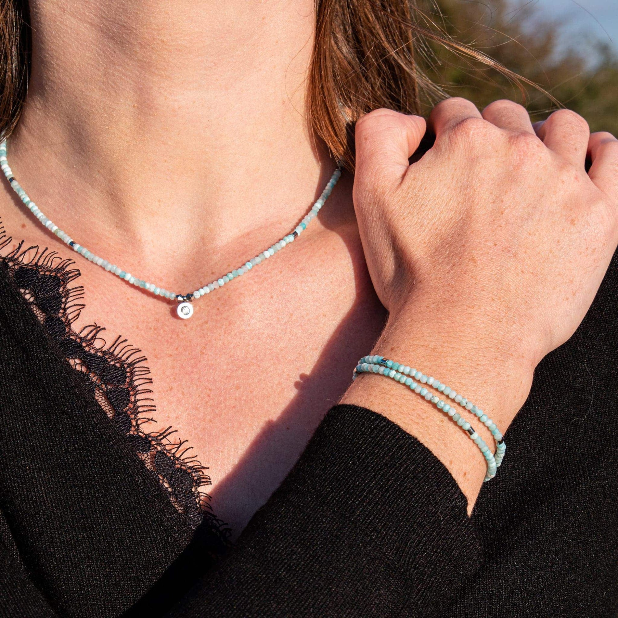 Collier Lumia en pierres Amazonite