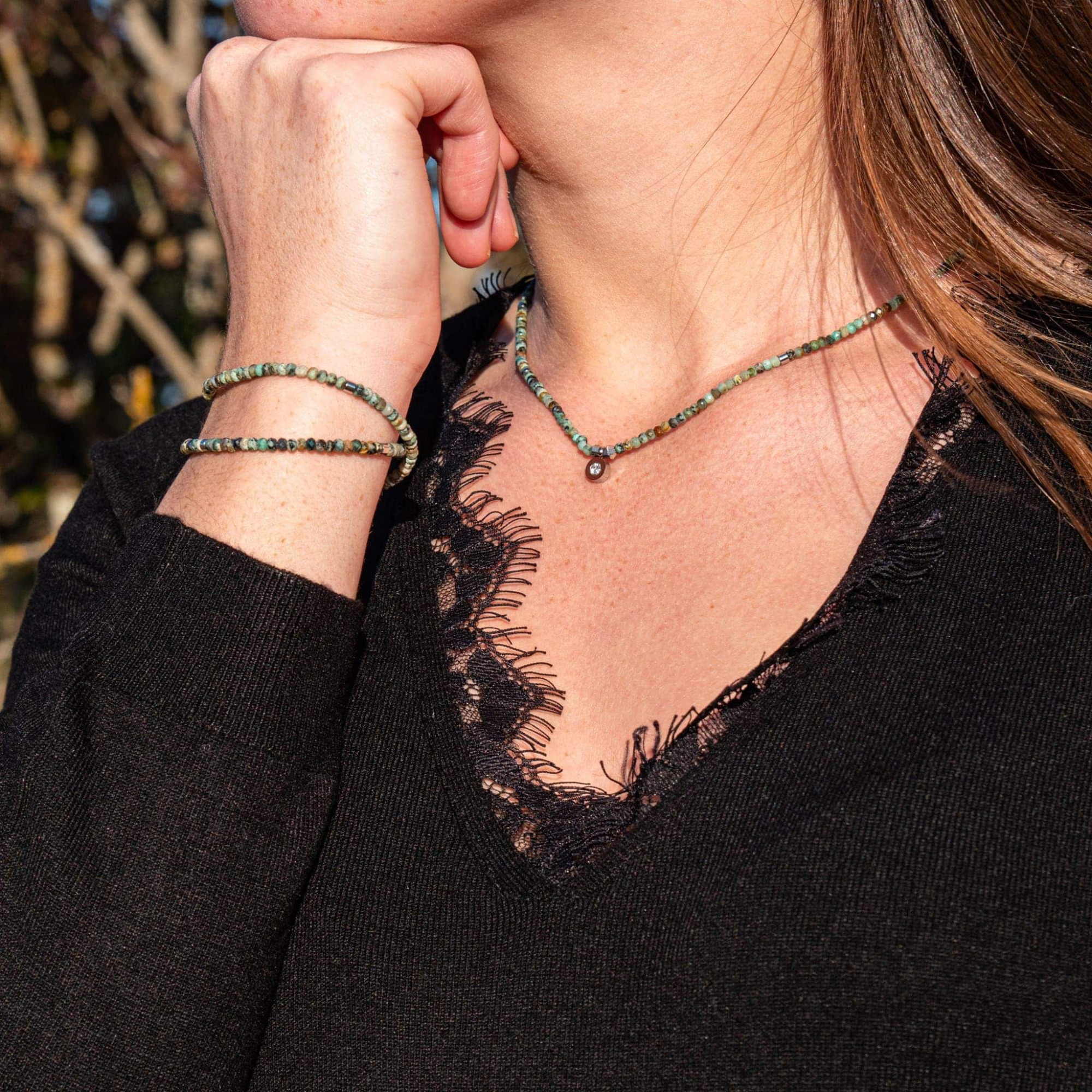 Collier Lumia en pierres Turquoise