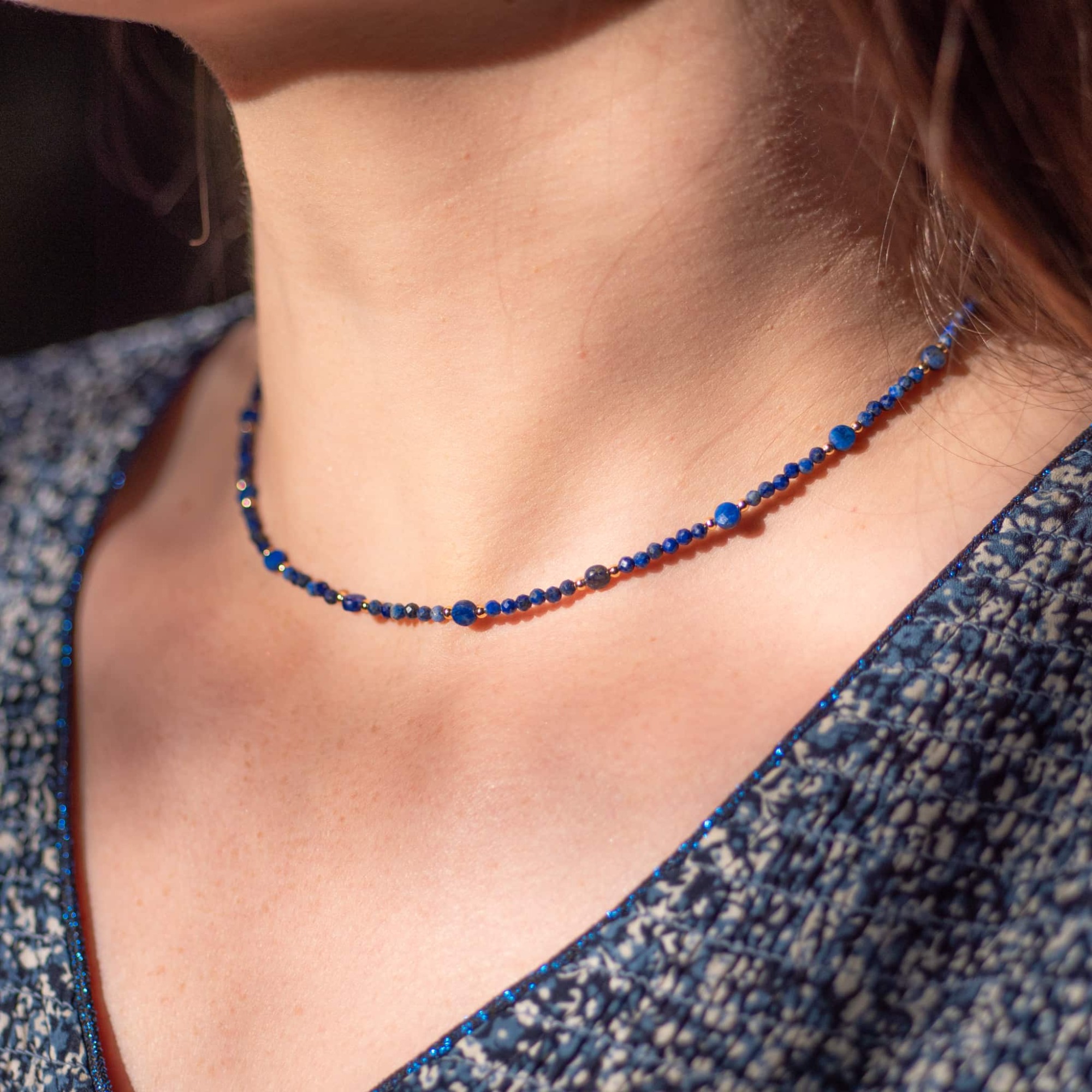 Collier Paloma en pierres Lapis-lazuli