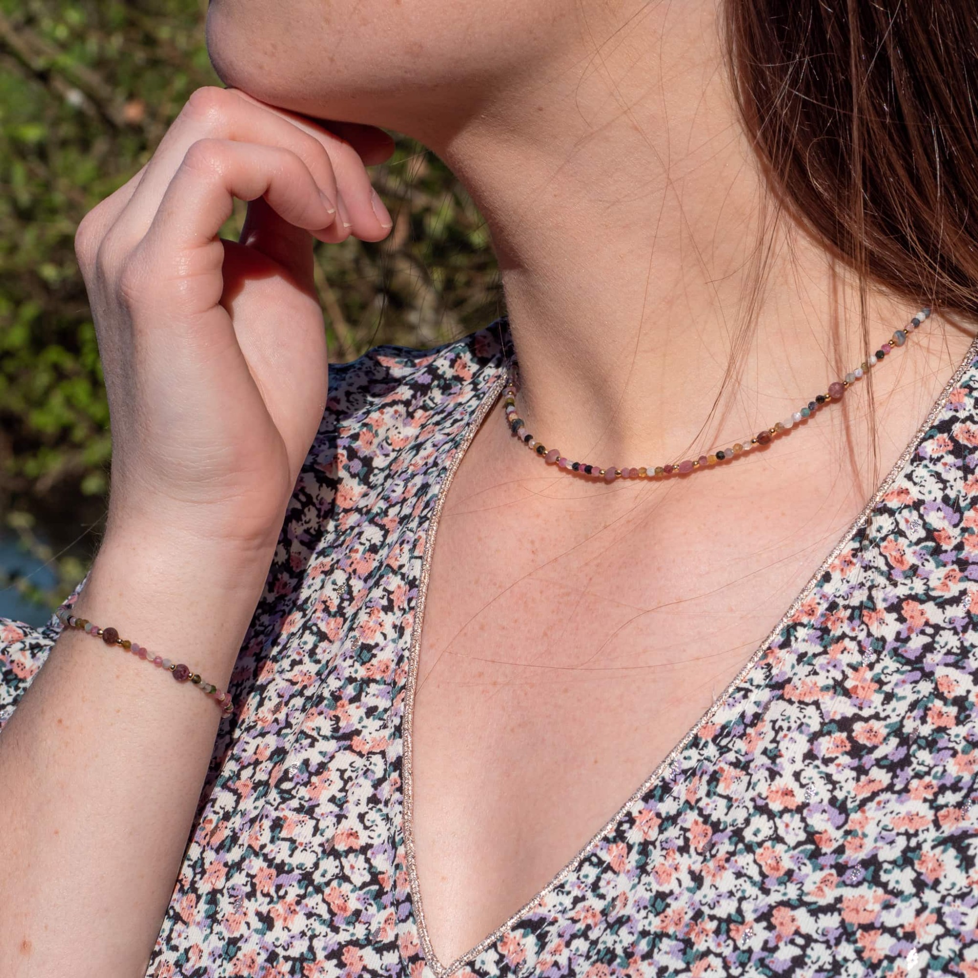 Collier Paloma en pierres Tourmaline