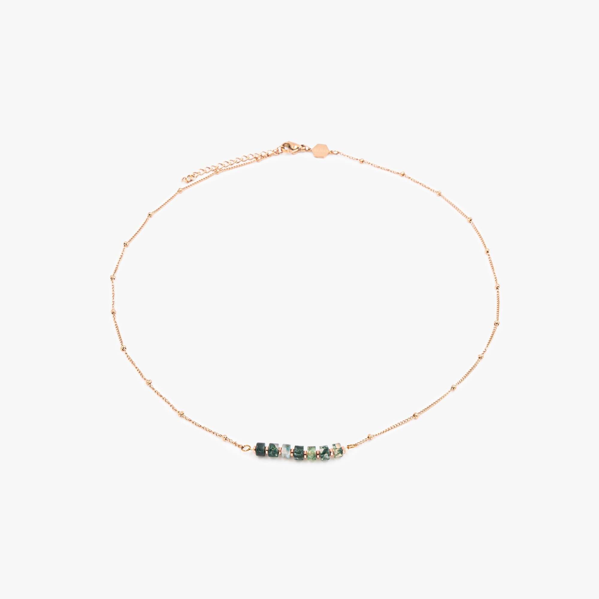 Collier Piana en pierres Agate Aquatique