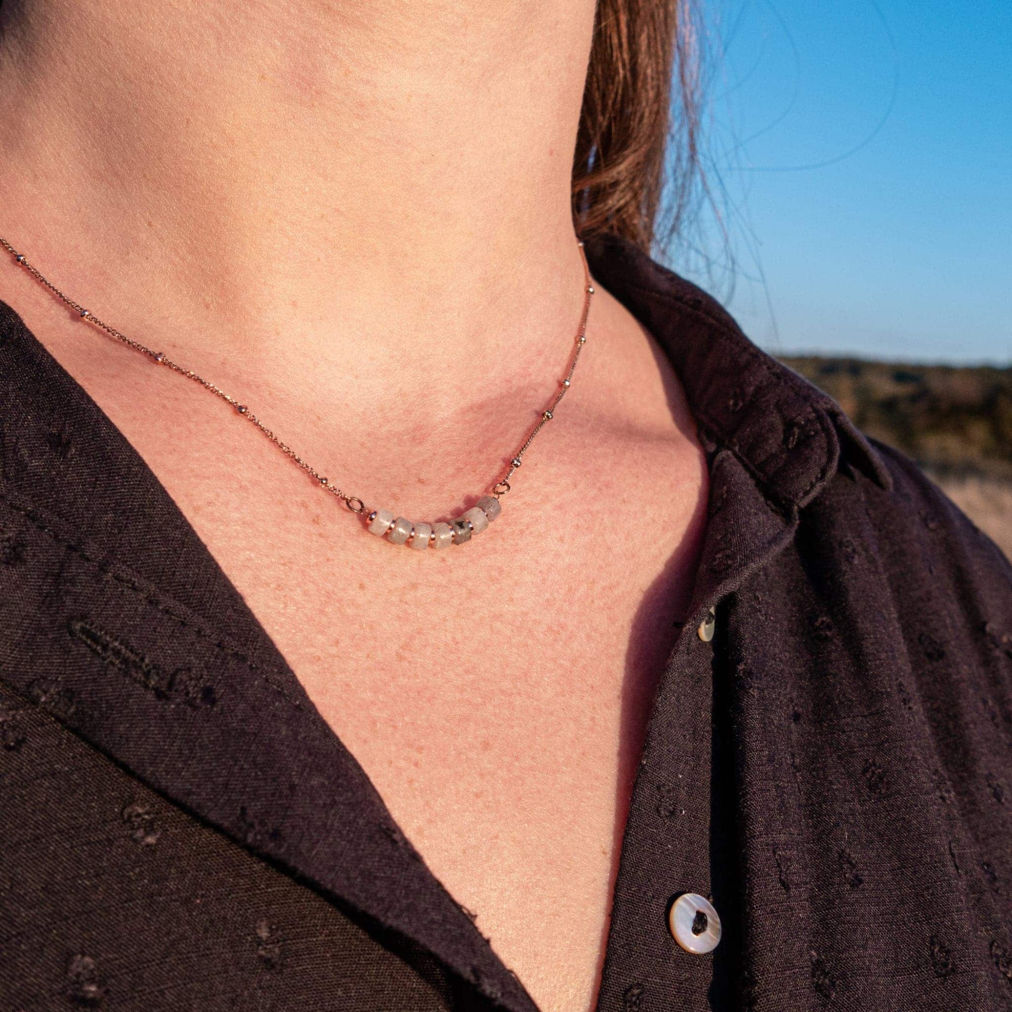 Collier Piana en pierres Labradorite