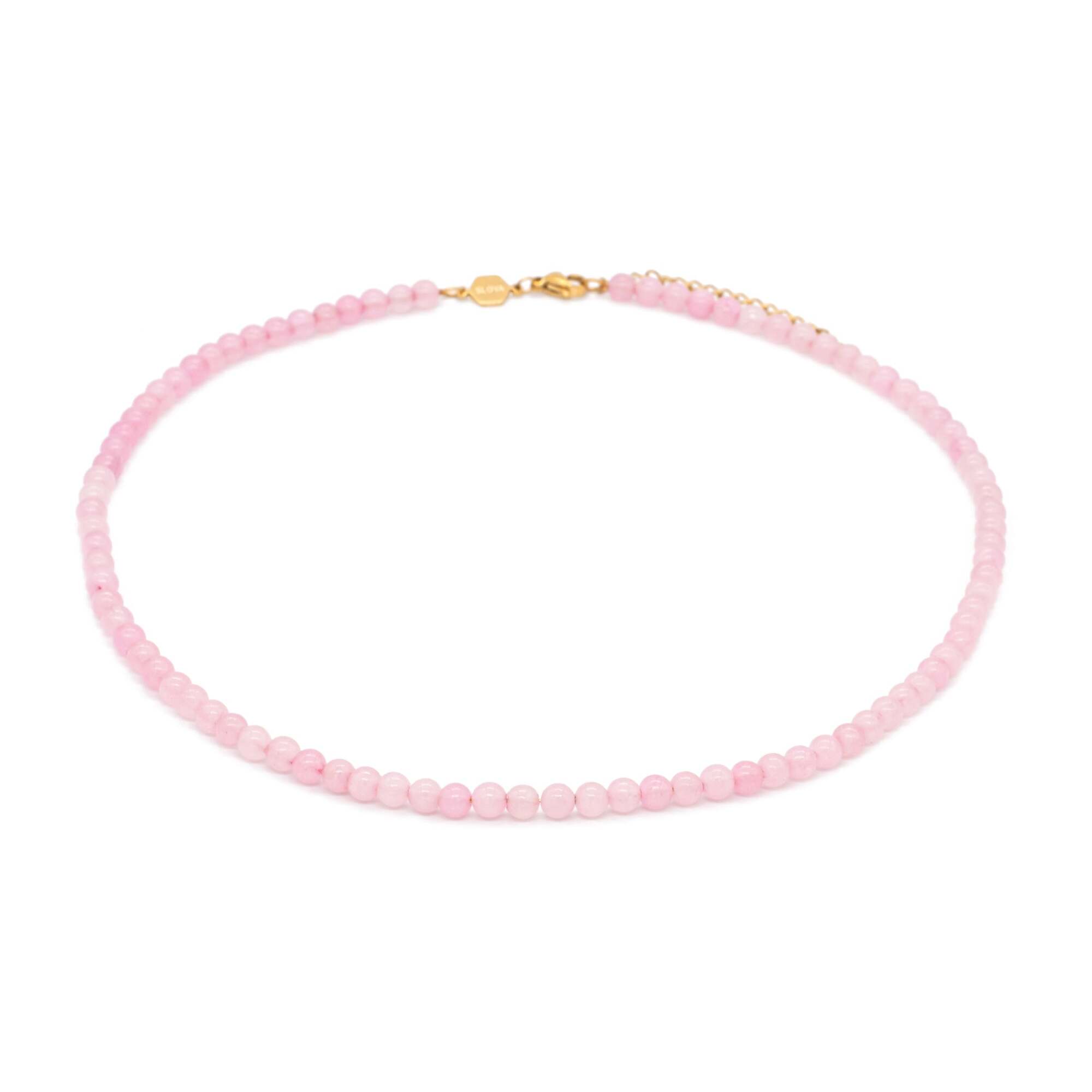 Collier Serena en pierres Quartz Rose