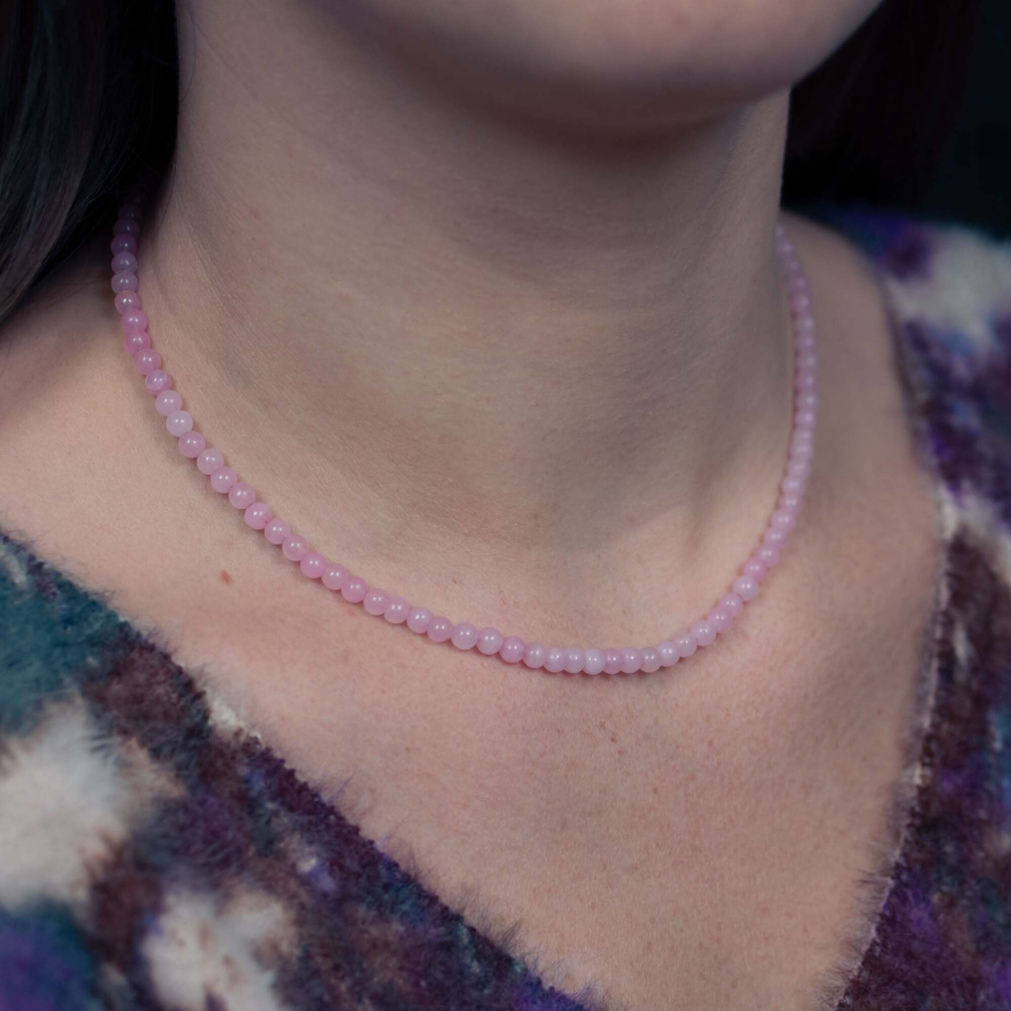 Collier Serena en pierres Quartz Rose