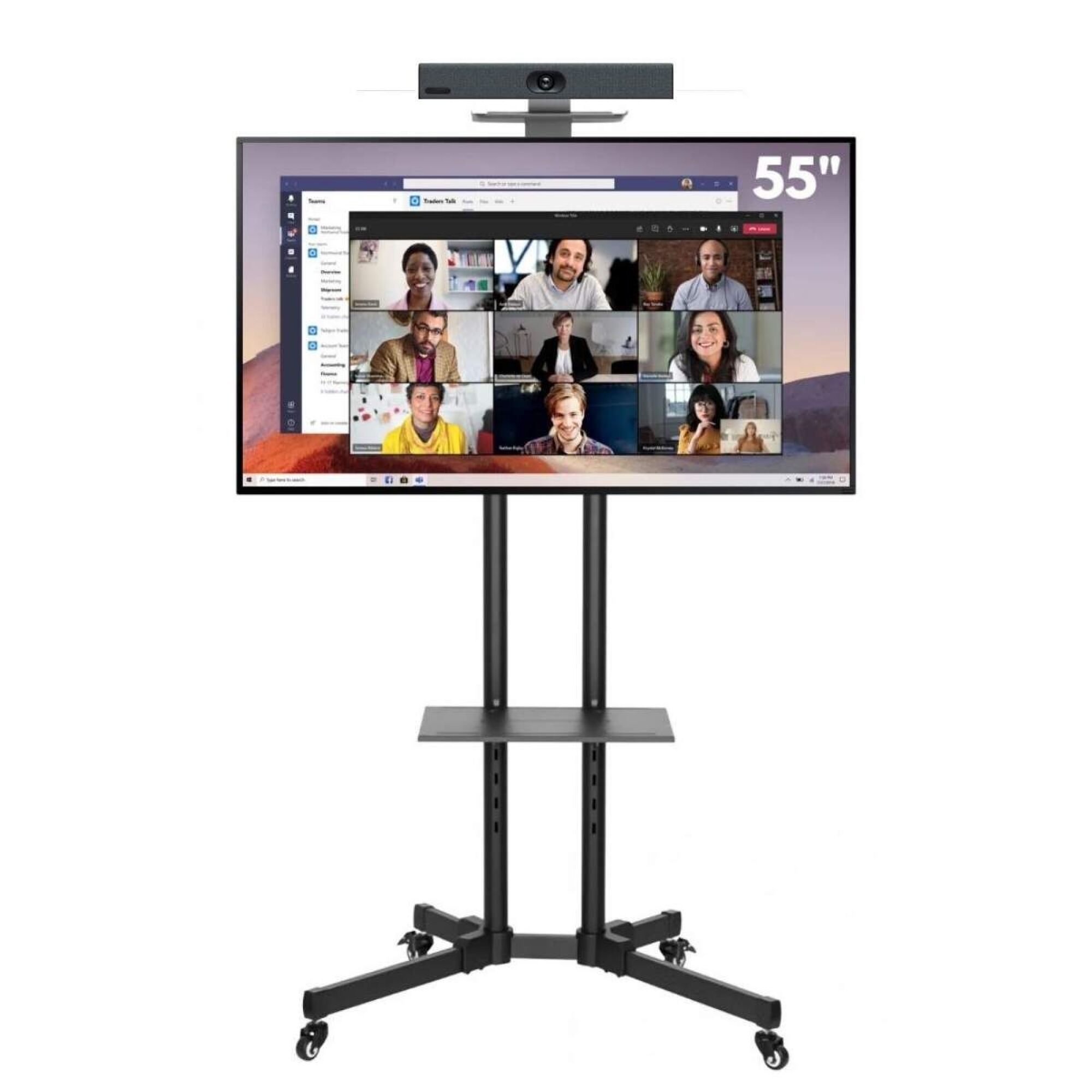 Kit Visioconférence Zoom Rooms Grande Salle + Écran - Pied Roulant