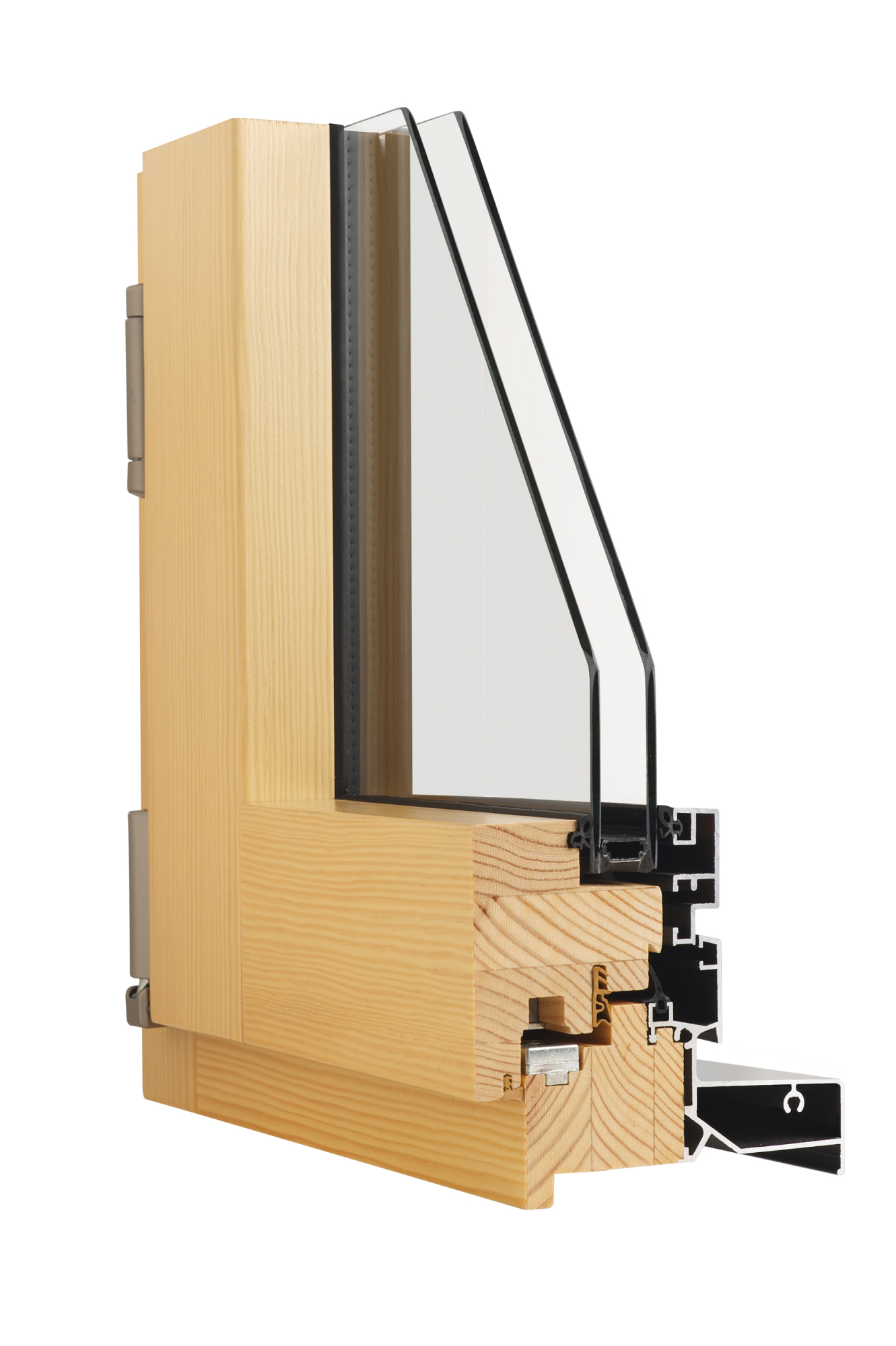 Menuiserie bois alu porte fenêtre 2 vantaux