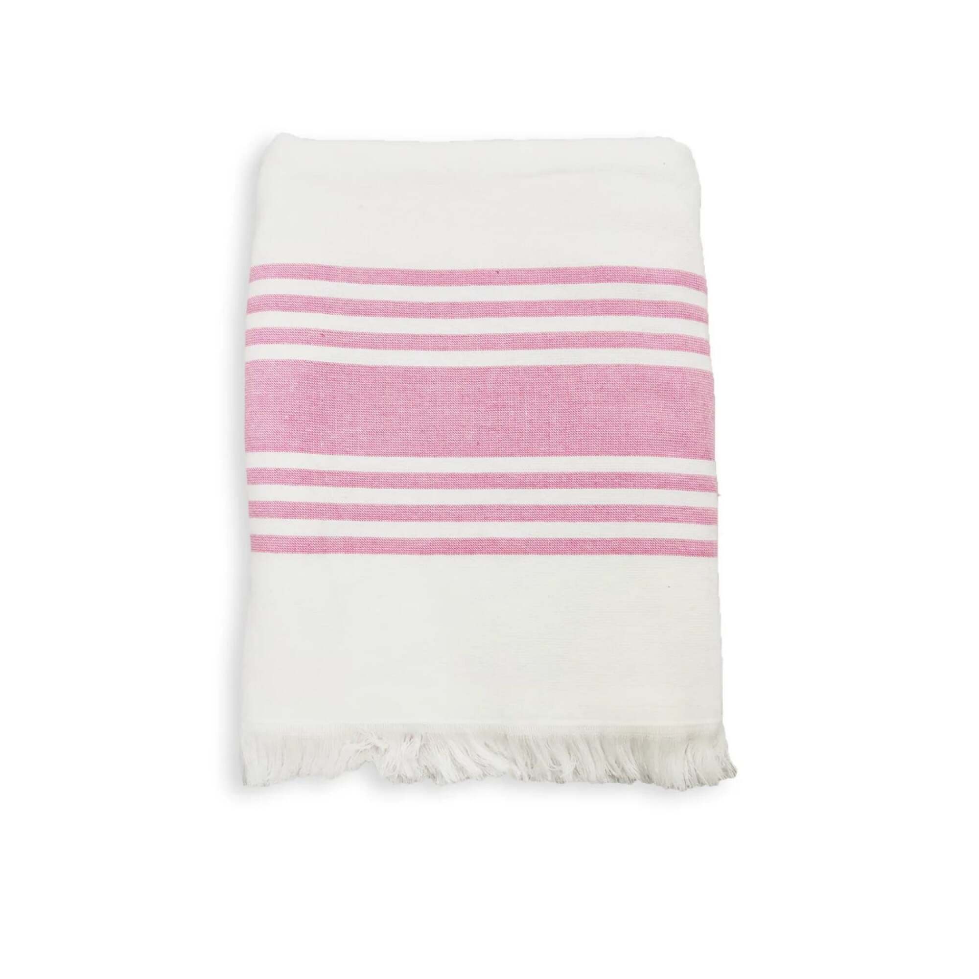 Fouta doublée éponge Karabuk Rose 90x160 400g/m²