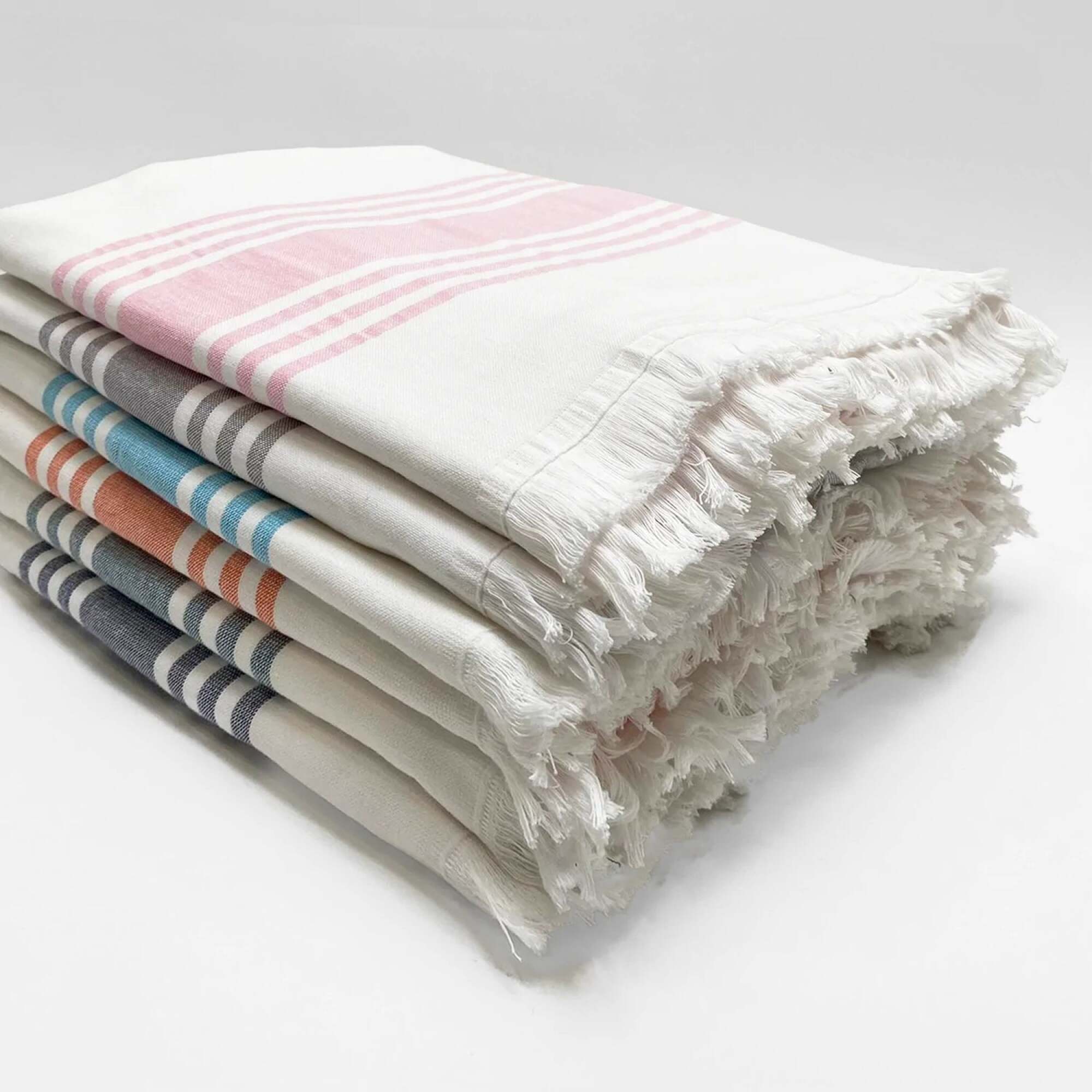 Fouta doublée éponge Karabuk Rose 90x160 400g/m²