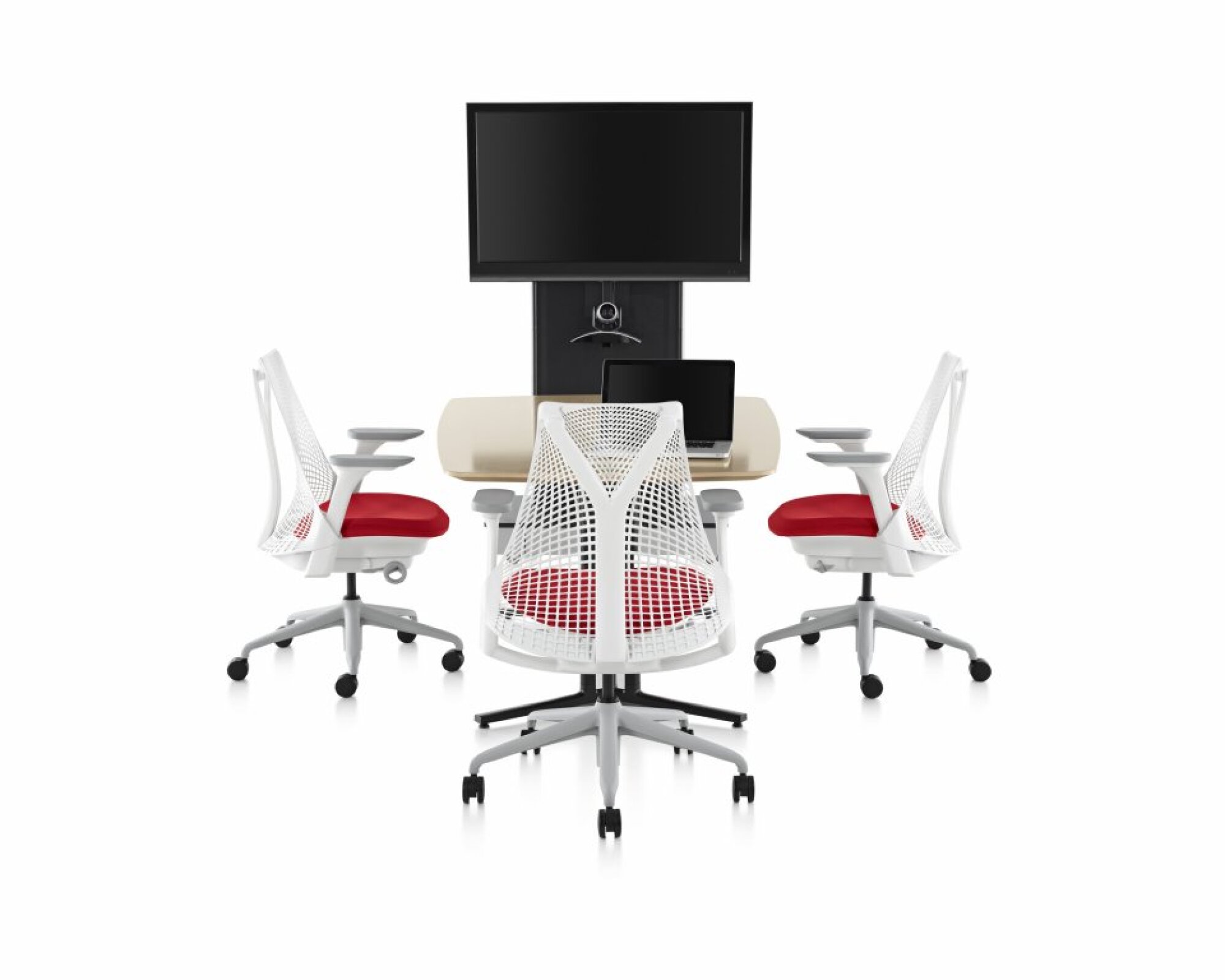 Fauteuil SAYL Herman Miller dossier fog (gris clair) assise Phoenix coloris au choix