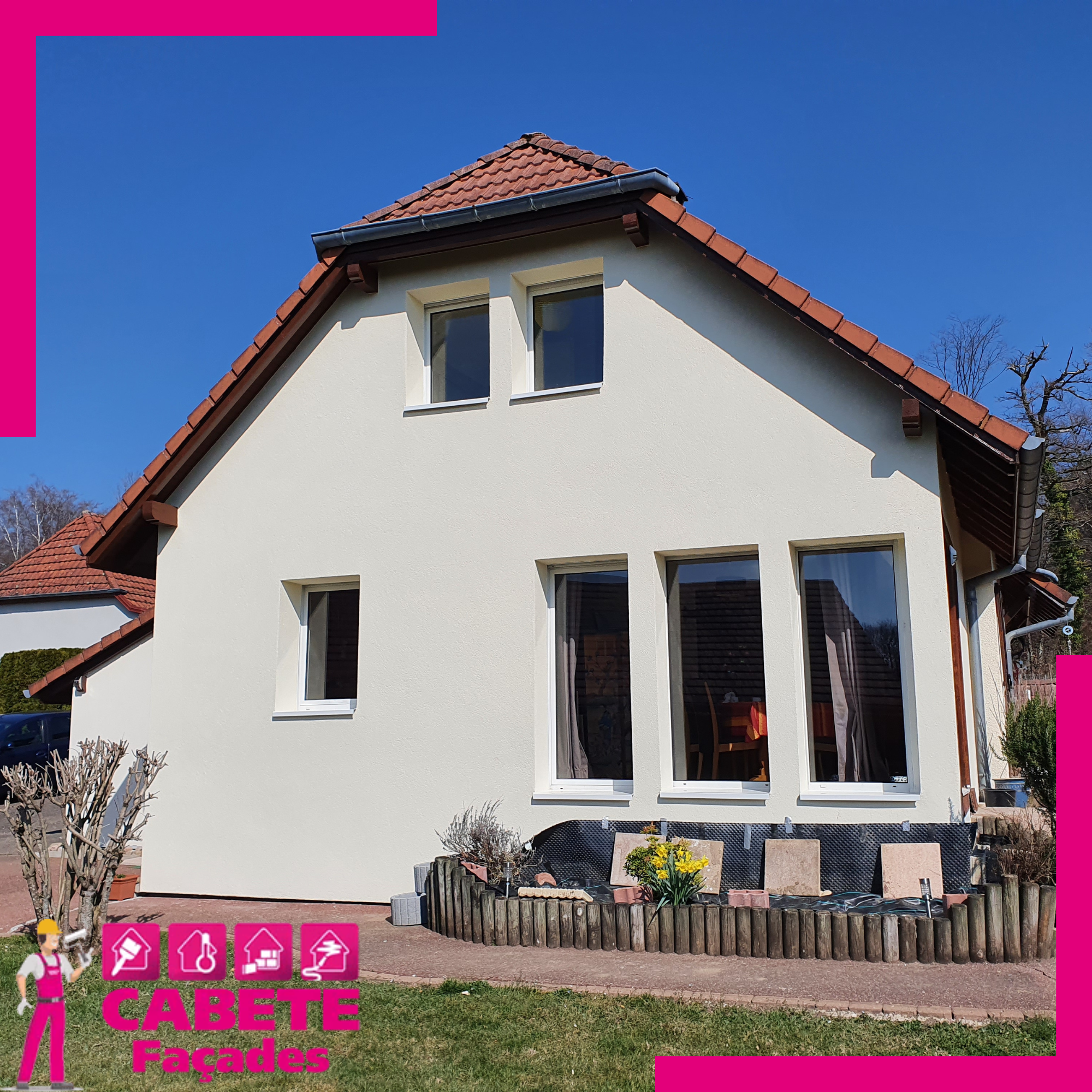 Isolation thermique par l'extérieur (ITE) sur pignon maison