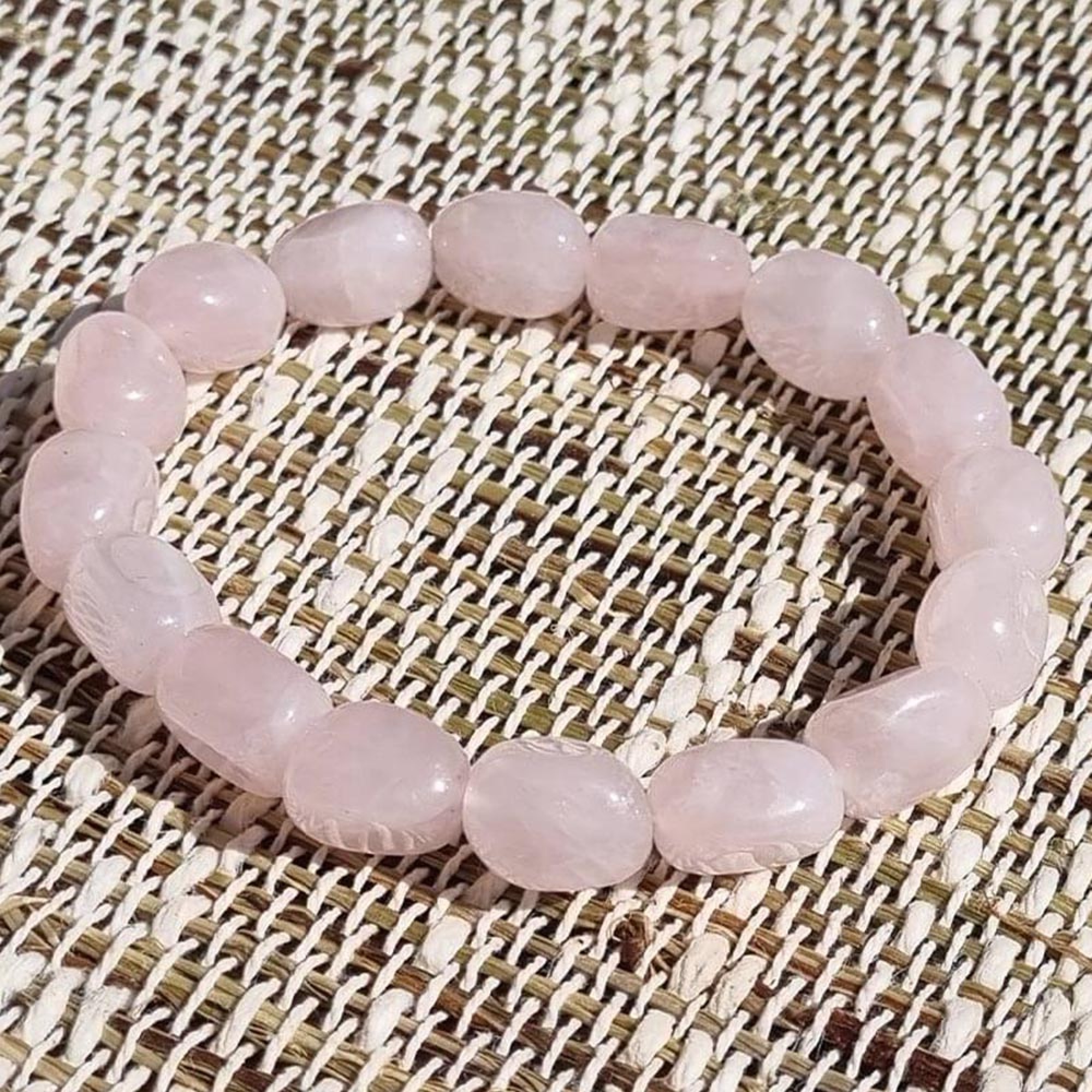 Bracelet Quartz rose roulé 8mm