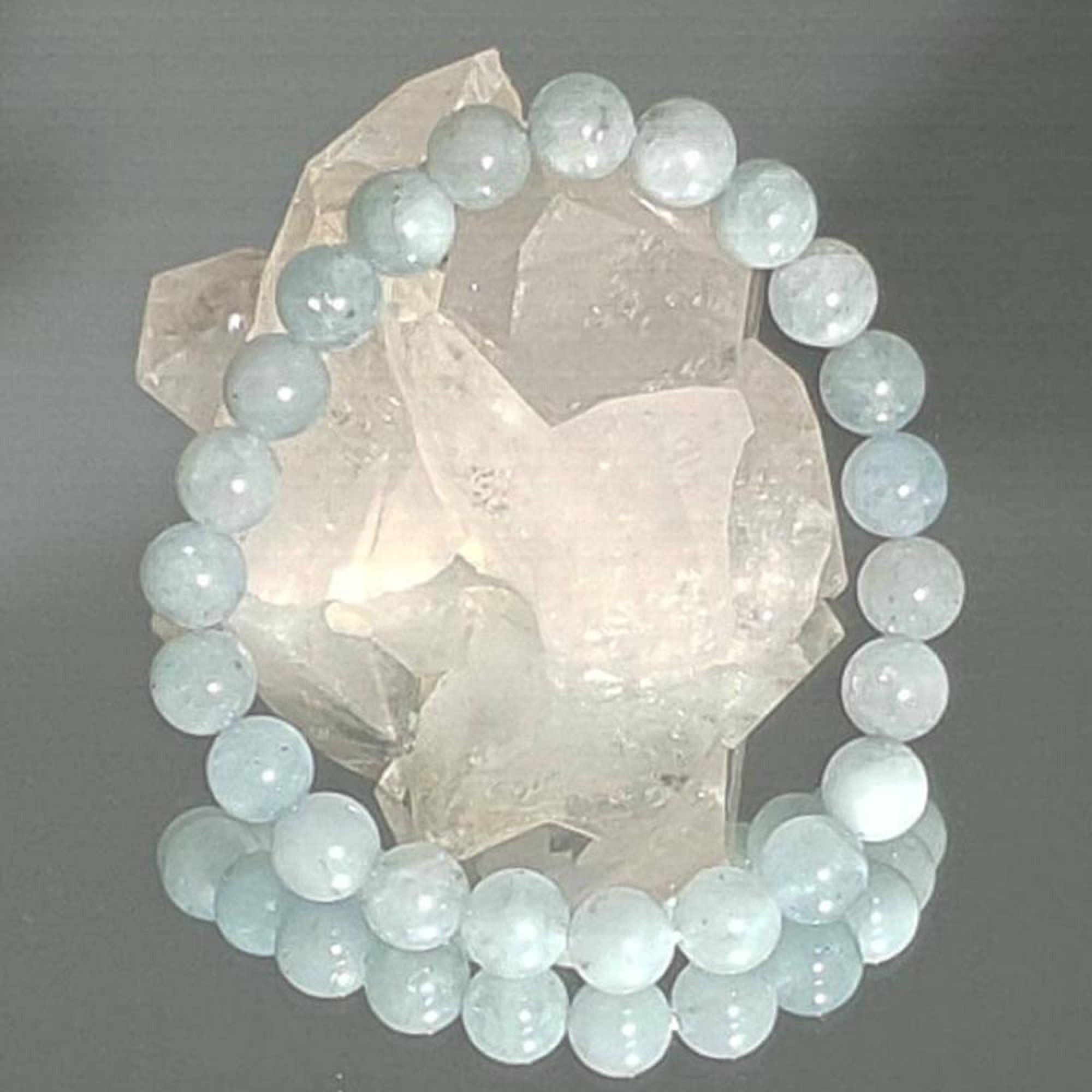 Bracelet yoga Aigue marine 8mm grade AA