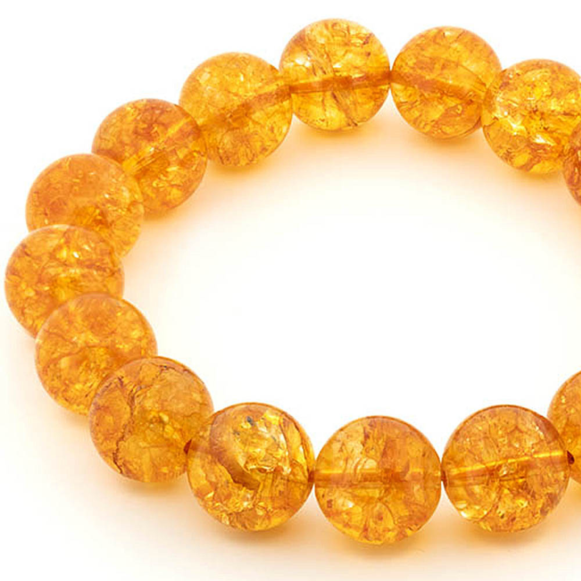 Bracelet yoga Citrine mandarine 12 mm AA