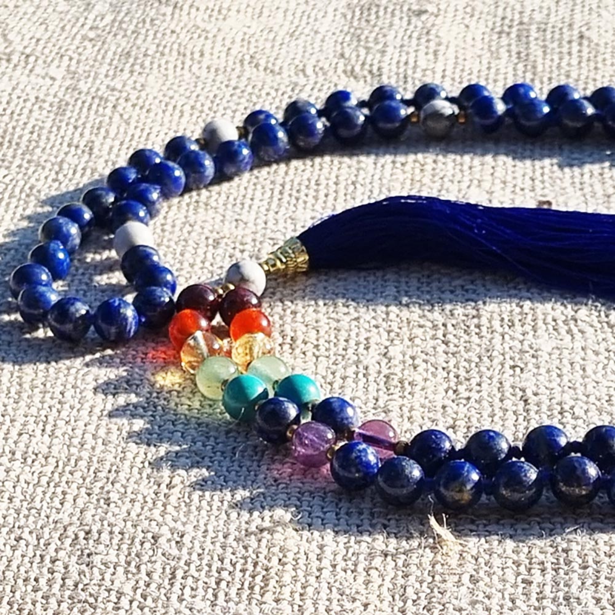 Mala yoga méditation Lapis-lazuli AA