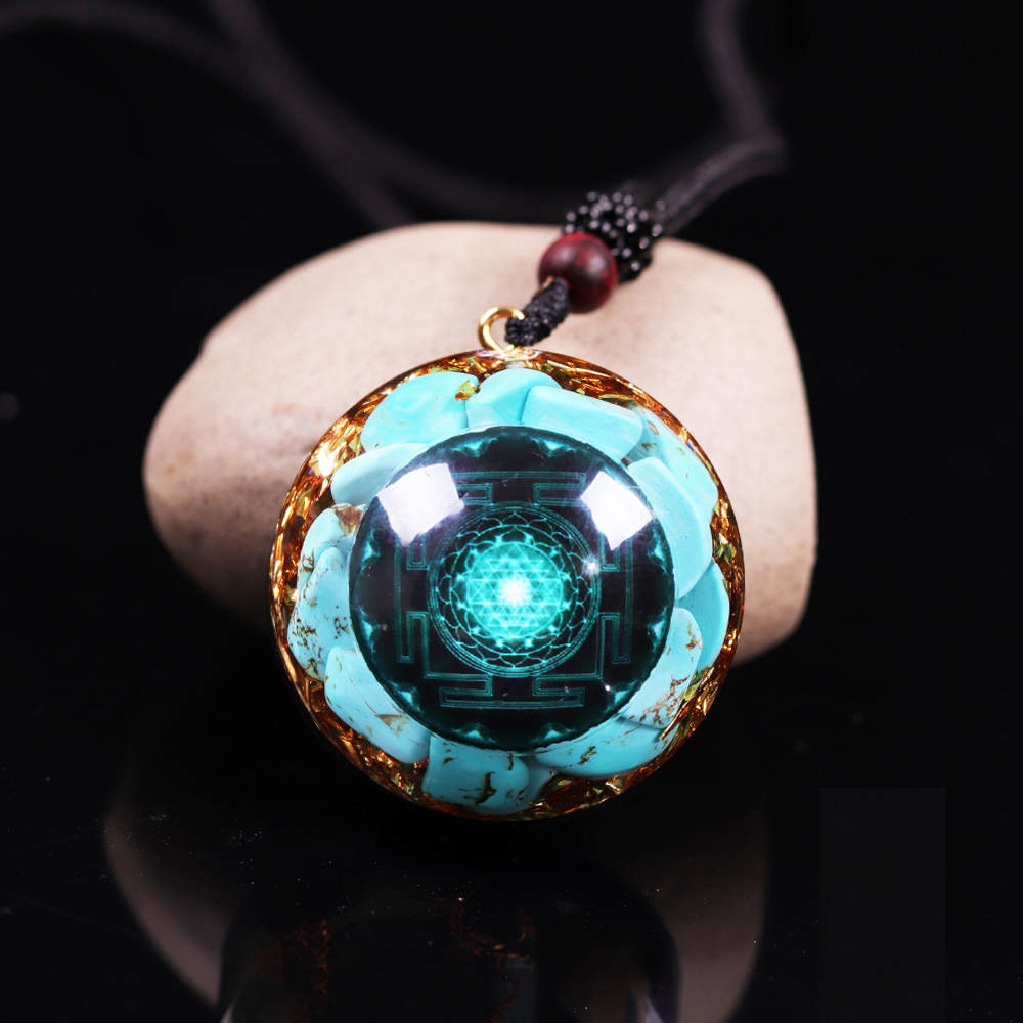 Pendentif orgone yoga anti onde