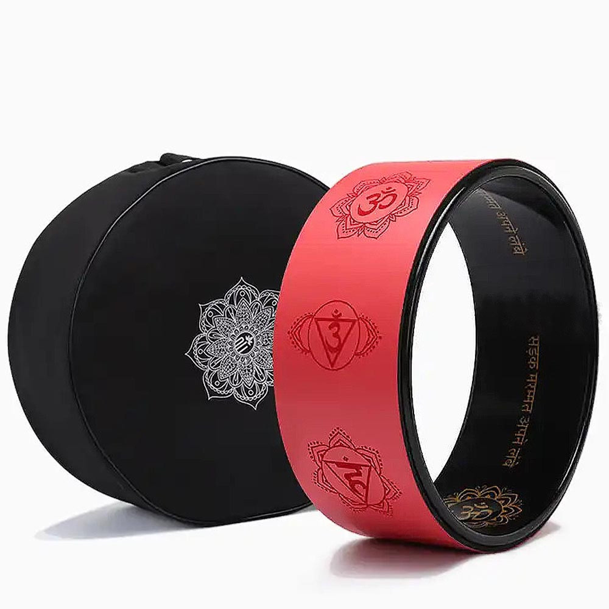 Roue de yoga éco-PU rouge 7 chakras +Sac
