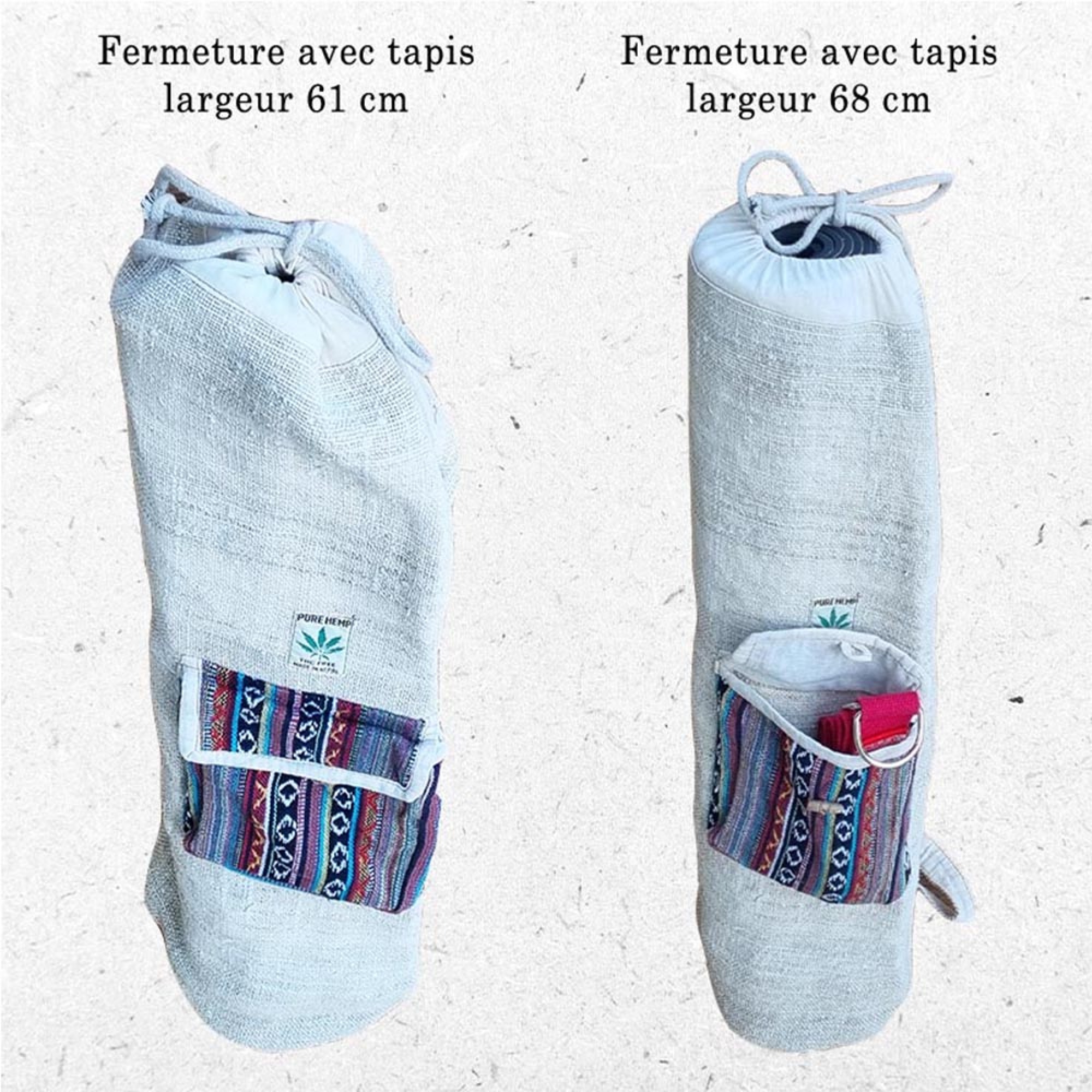 Sac de yoga chanvre Fait main jacquard