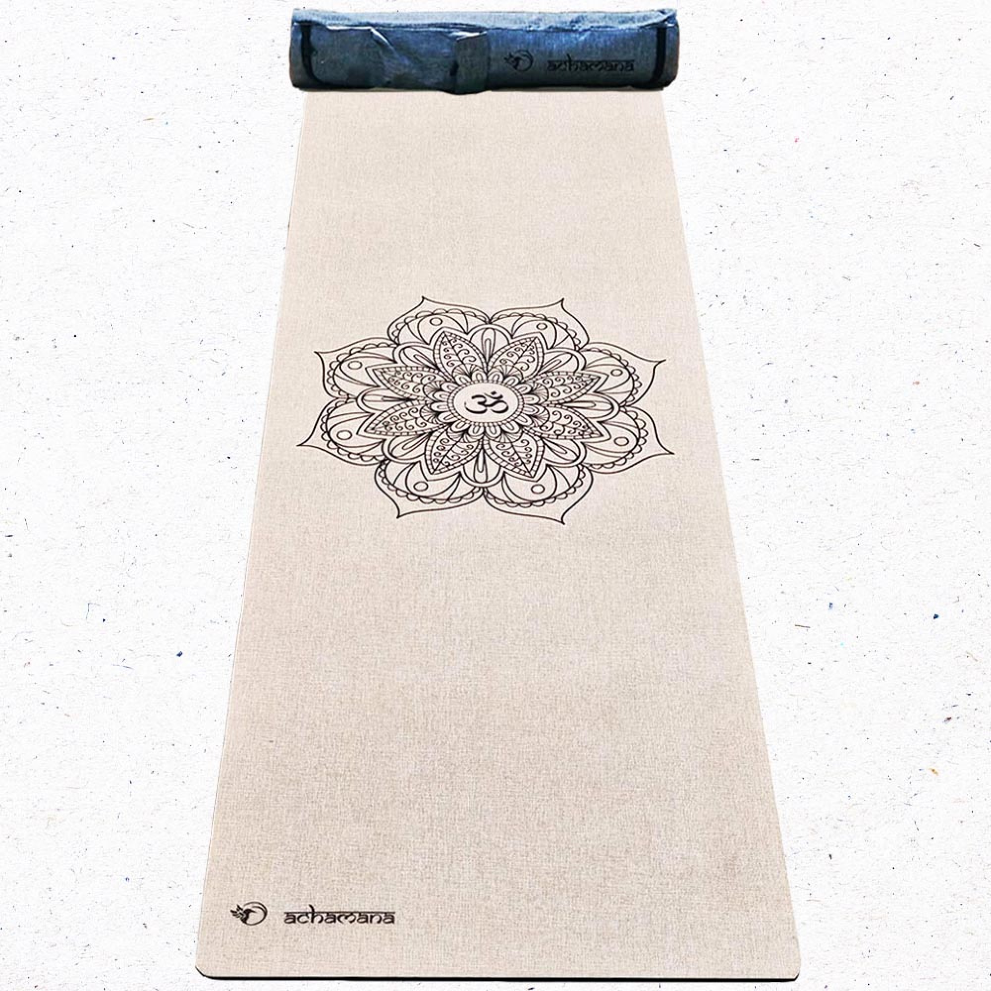Tapis de yoga chanvre Mandala + Sac