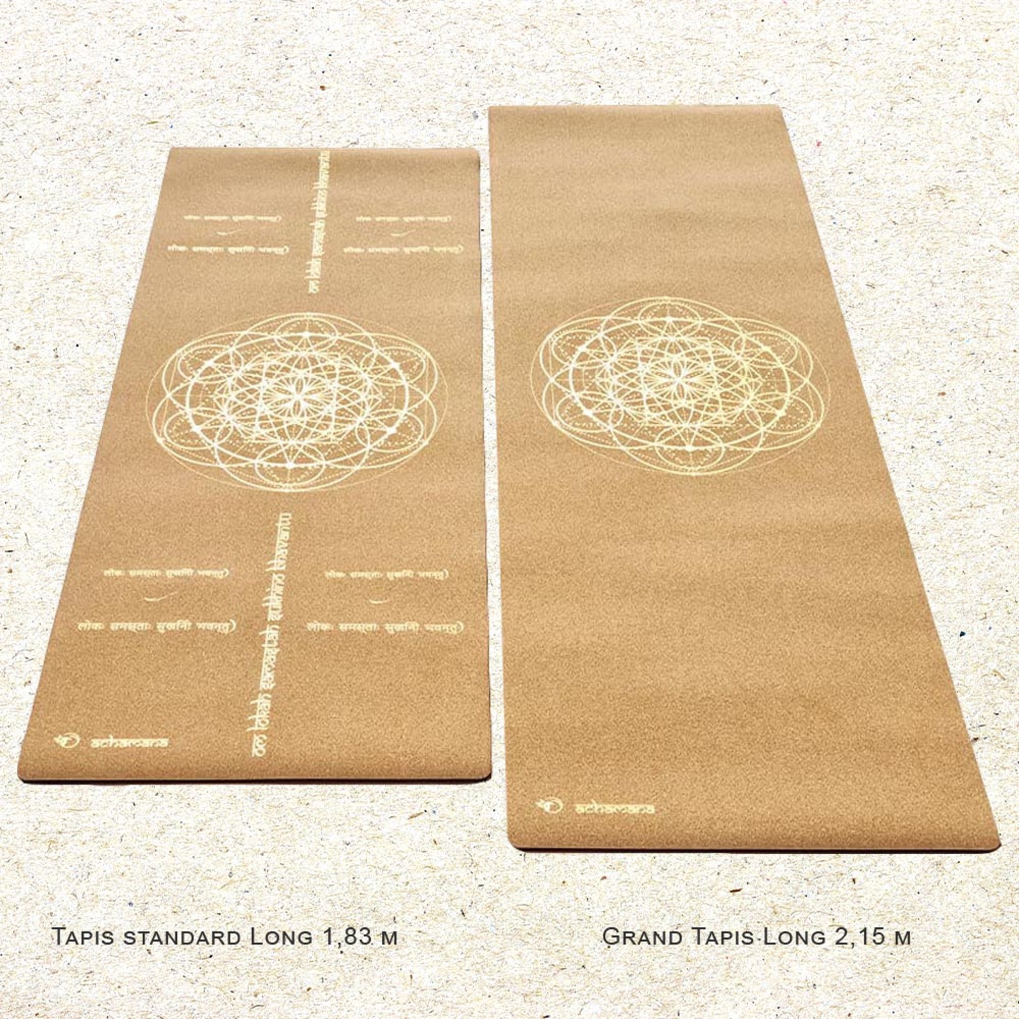 Tapis de yoga en liège XL 2,15 m + sac