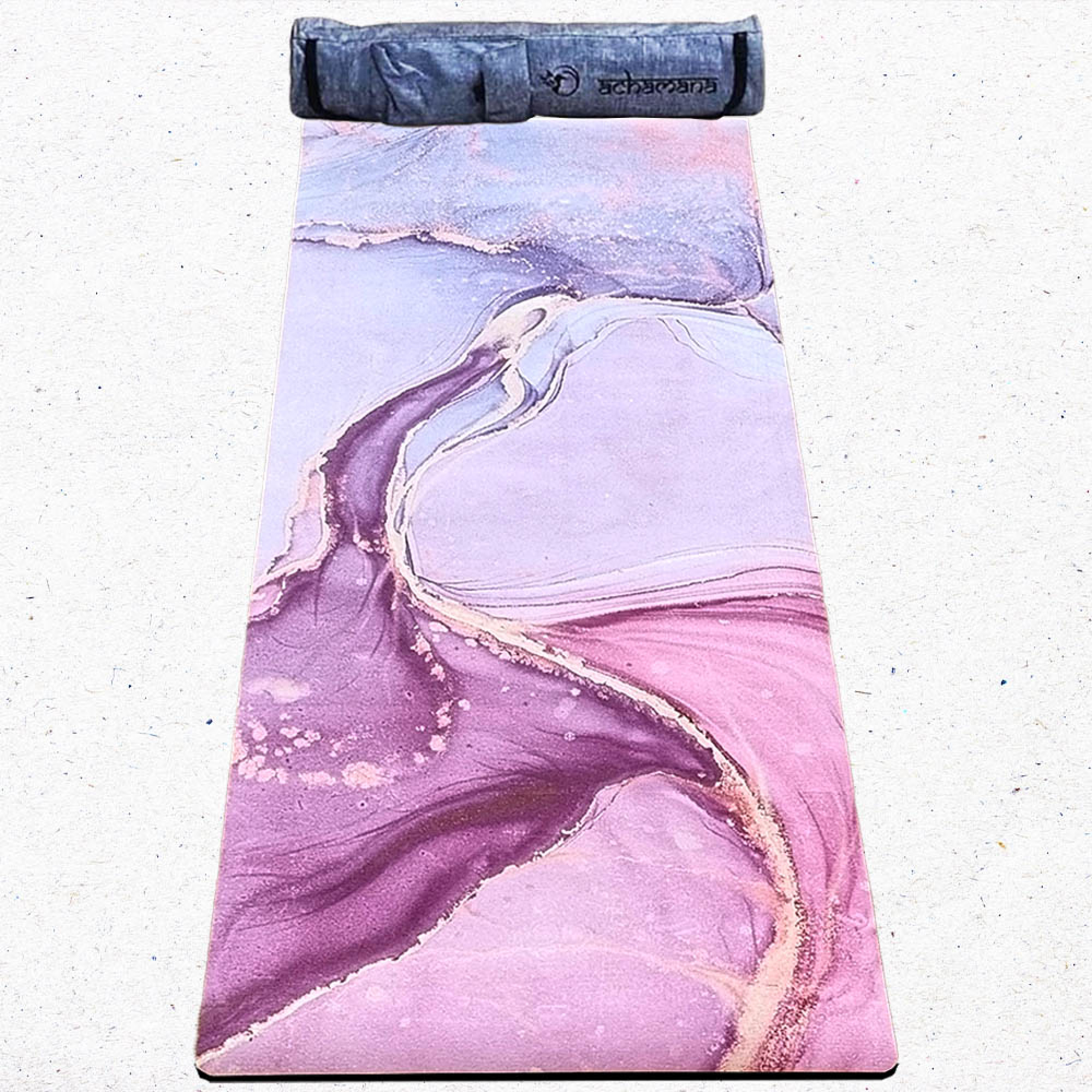 Tapis yoga 3 plis 6mm vague dorée  + Sac