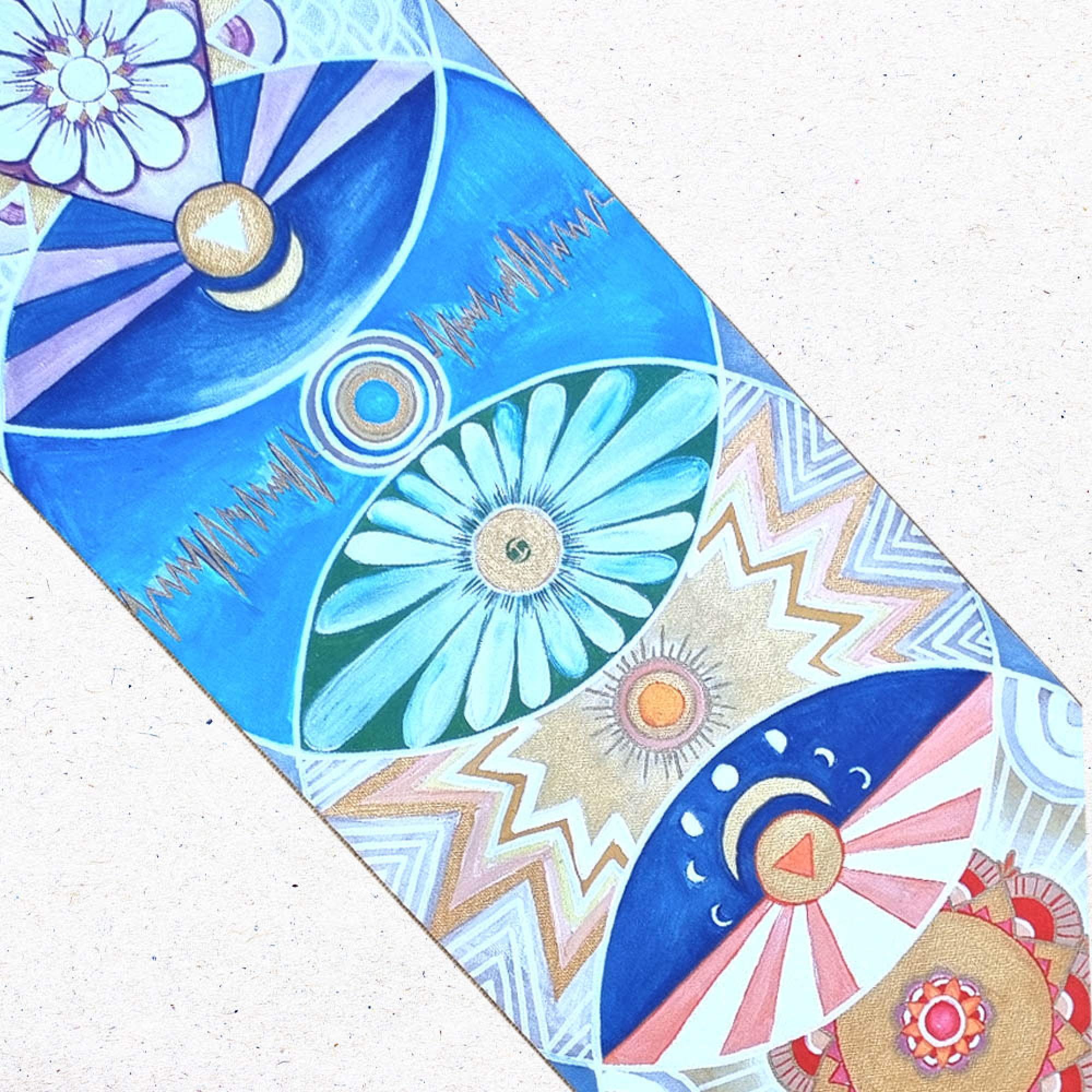 Tapis yoga 3 plis 7chakras art +Sac yoga