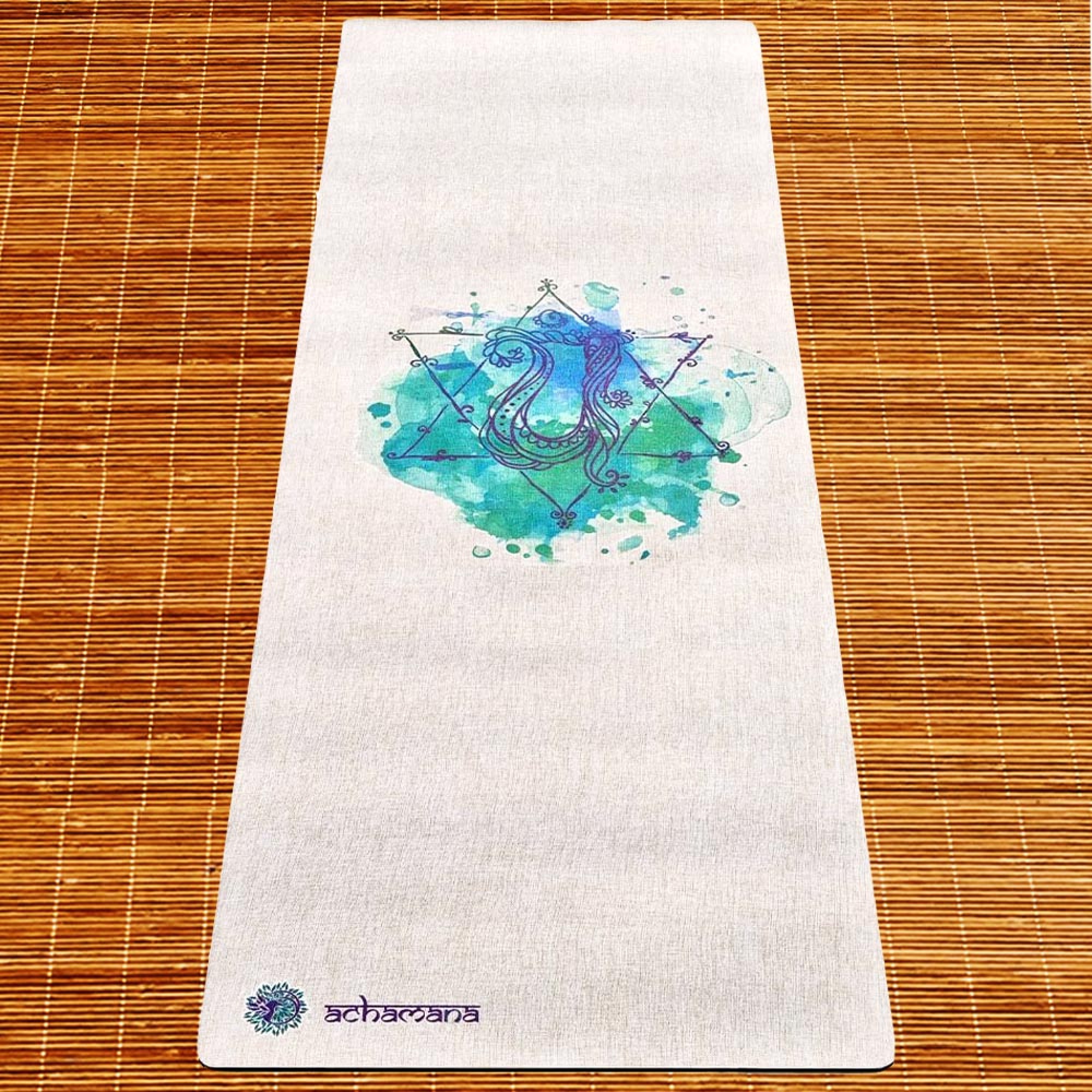 Tapis yoga chanvre chakra du cœur + Sac