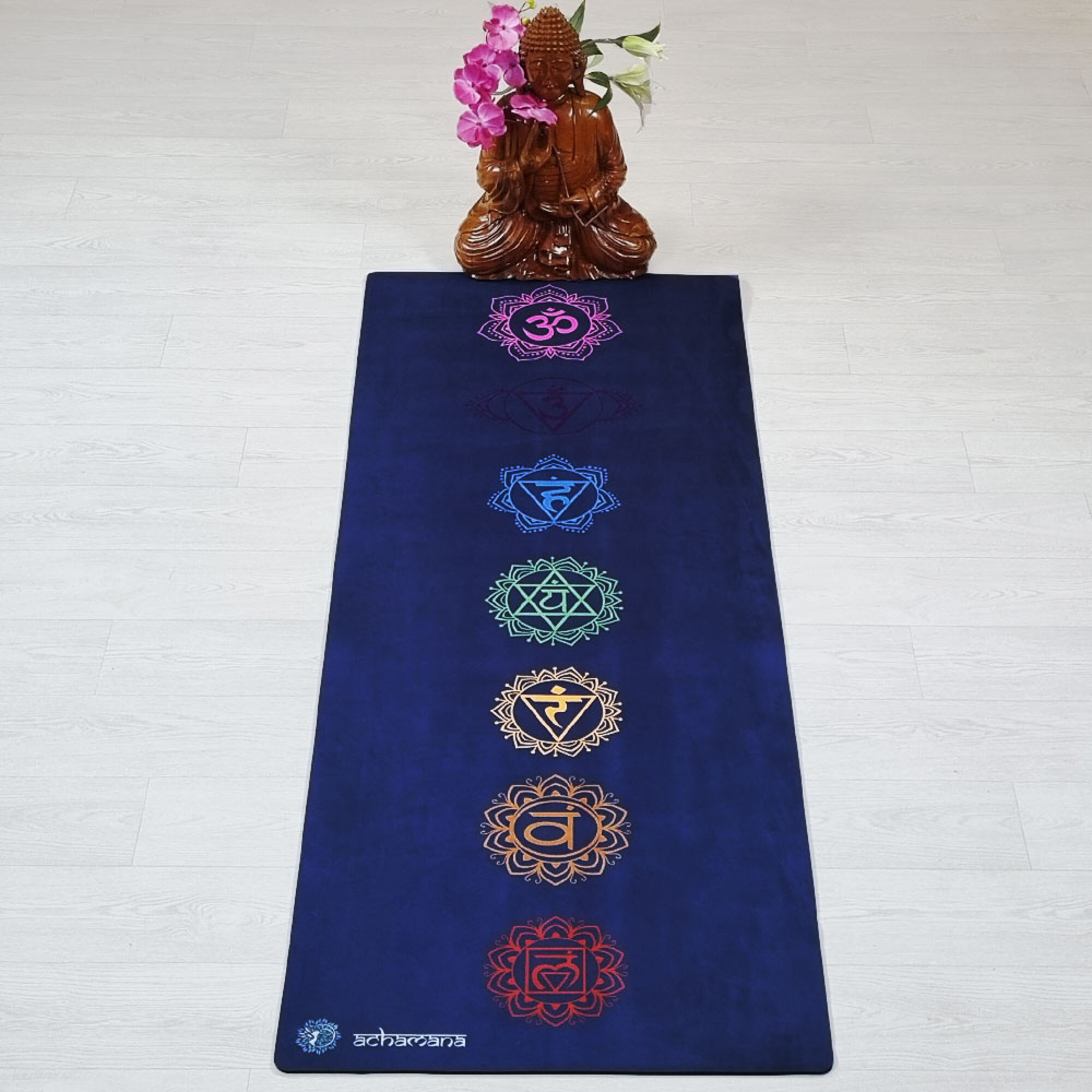 Tapis yoga latex & Suede 7 chakras + Sac