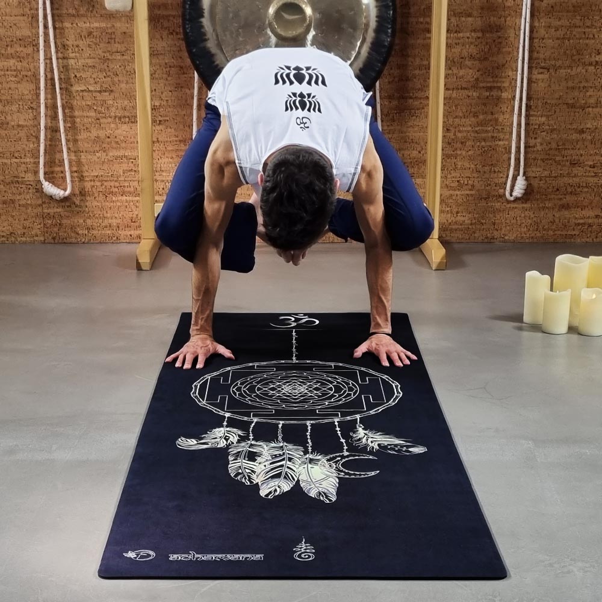 Tapis yoga latex & Suede Sri yantra +Sac