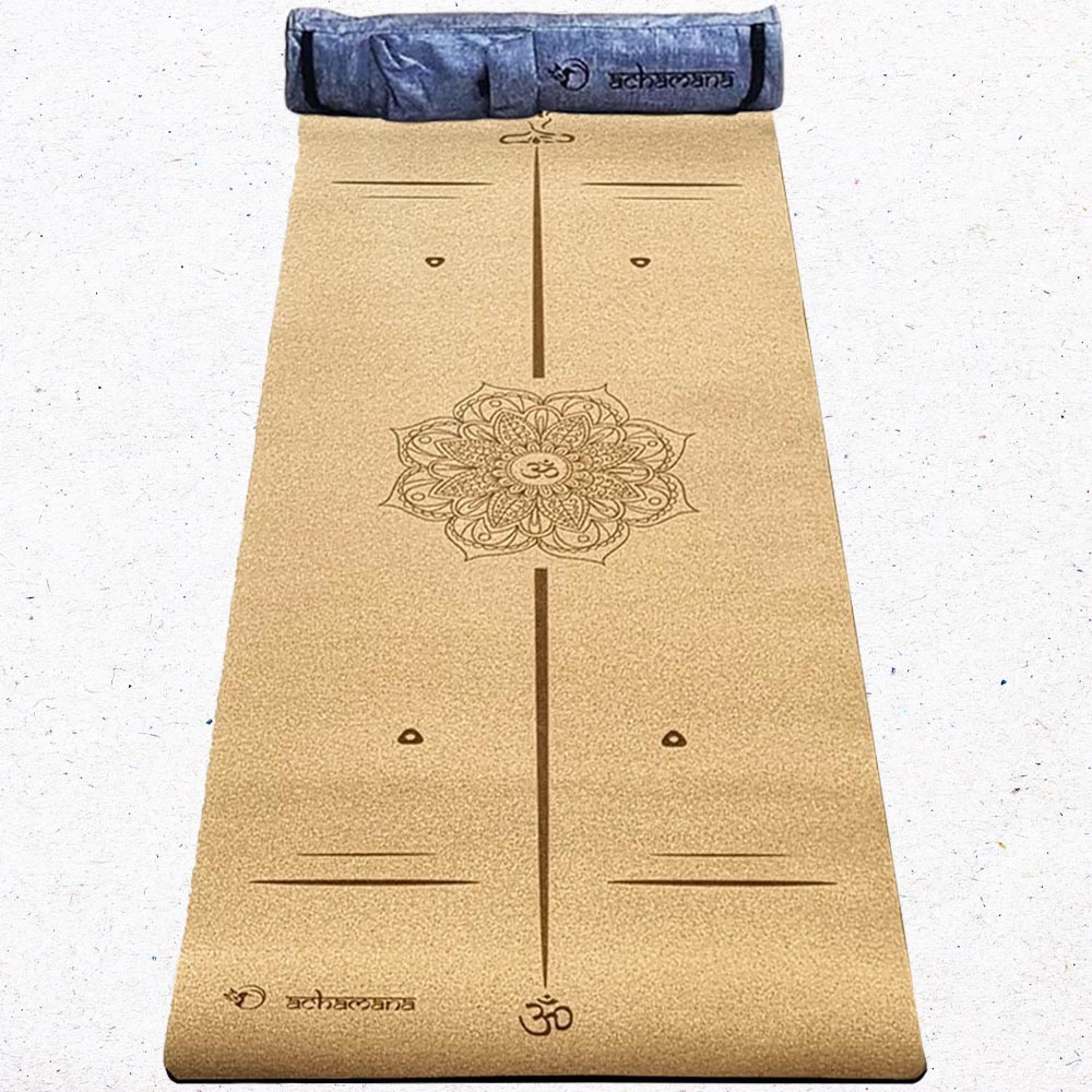 Tapis yoga liège 3 plis Bodyline + Sac