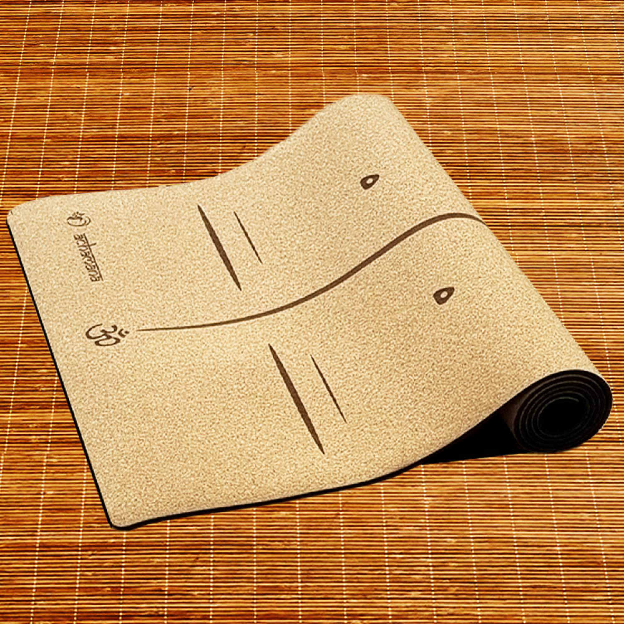 Tapis yoga liège 3 plis Bodyline + Sac