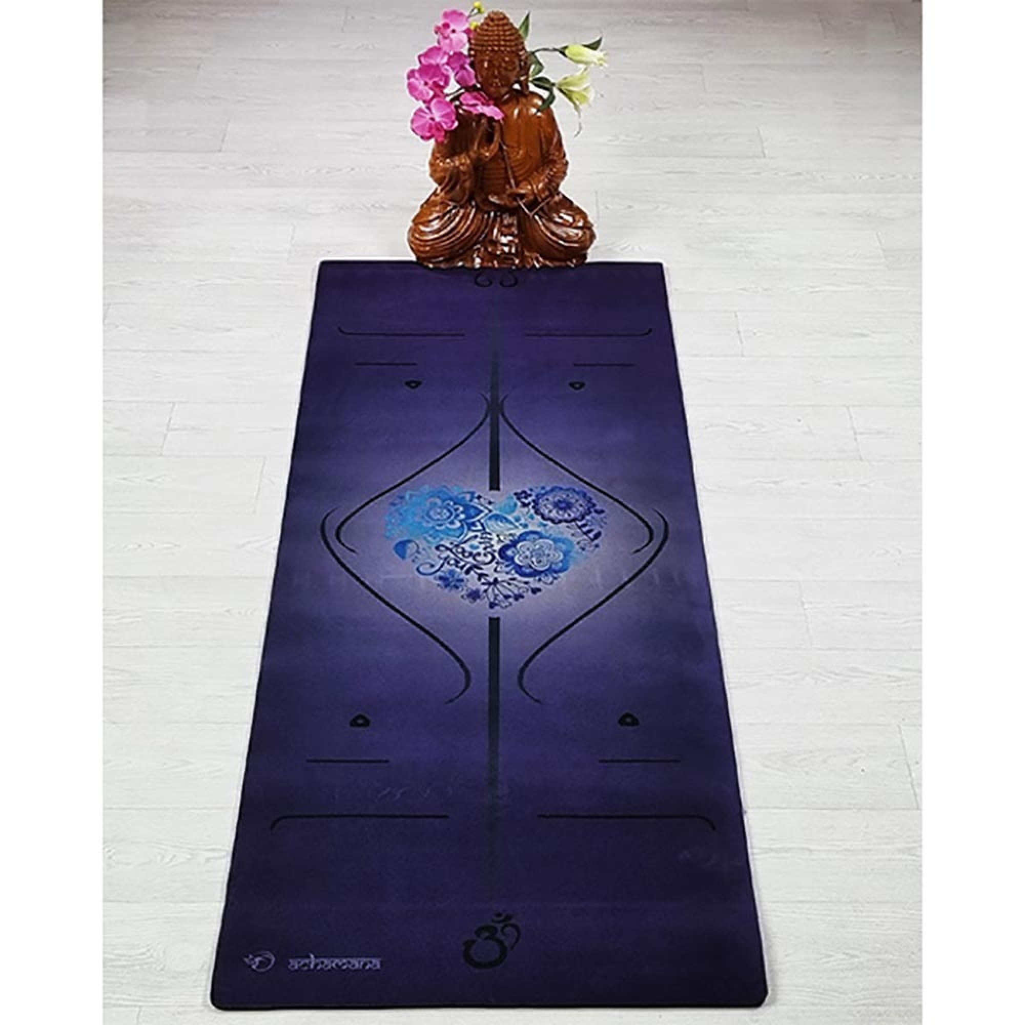Tapis yoga marqueurs 3 plis Indigo + Sac