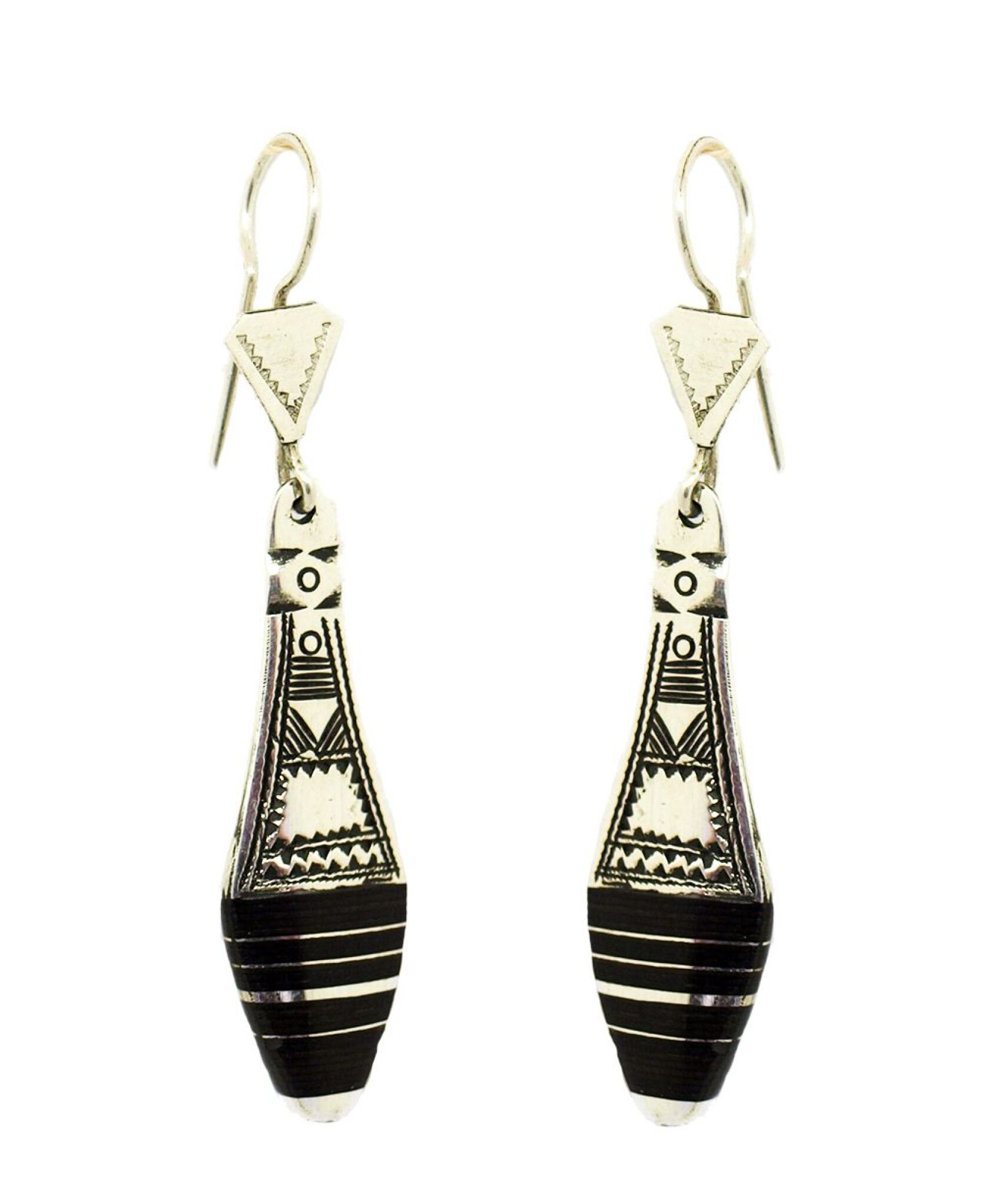 Boucle d'oreille touareg navette ébène