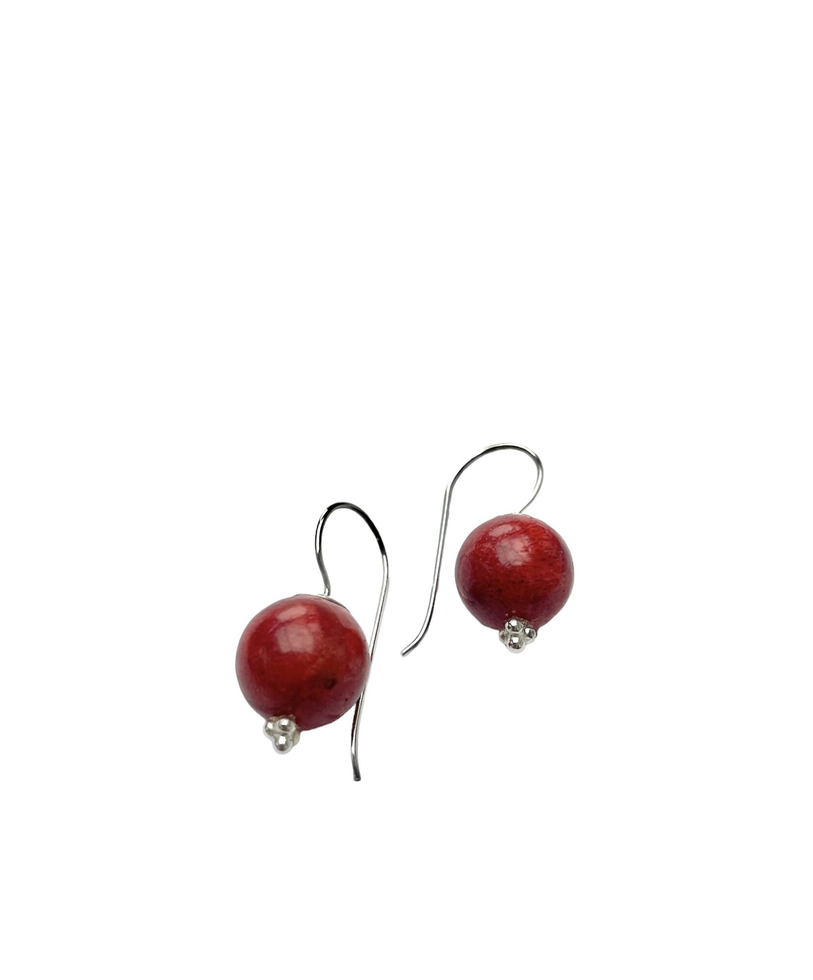 Boucle d'oreilles dormeuse gorgone rouge
