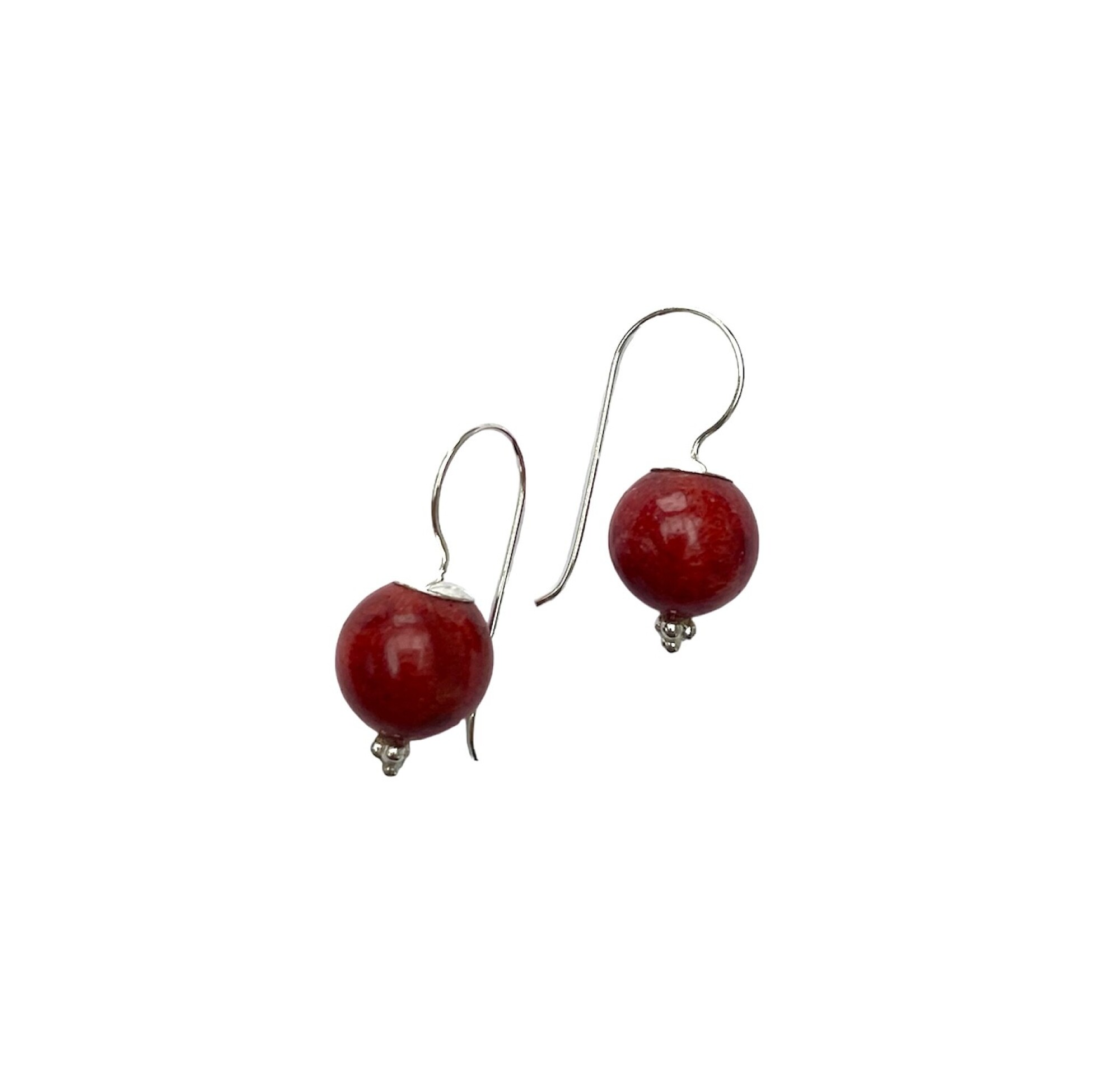 Boucle d'oreilles dormeuse gorgone rouge