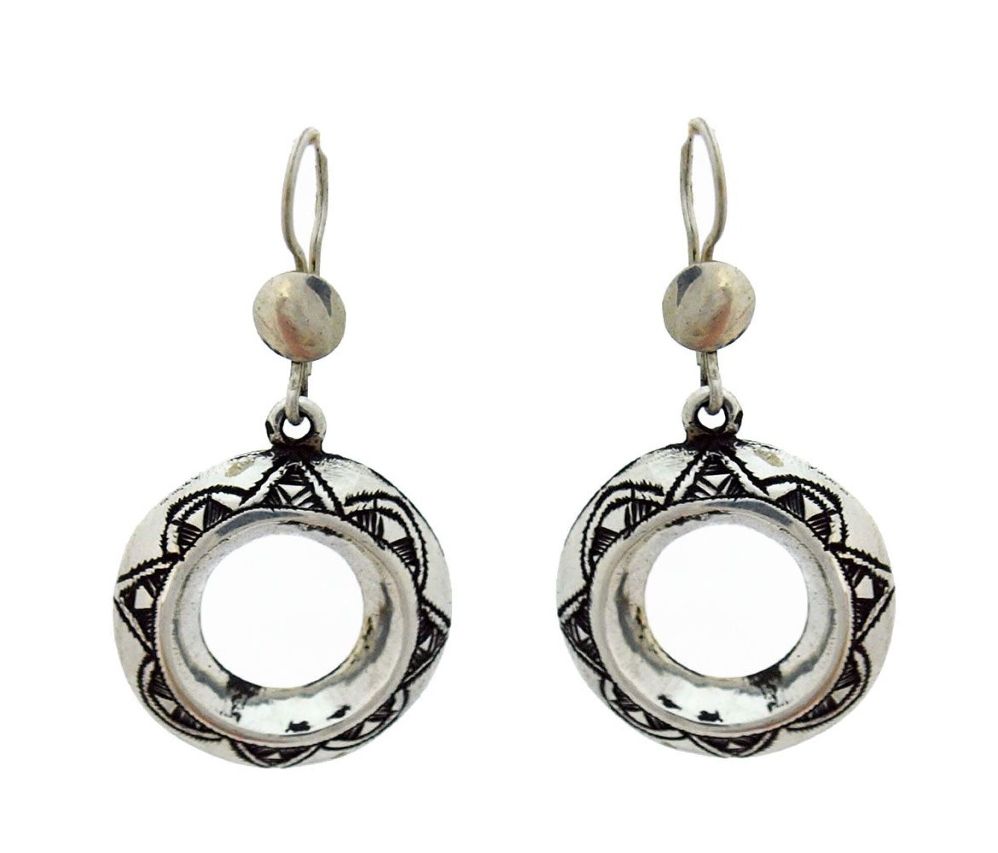 Boucle d'oreilles touareg argent ronde