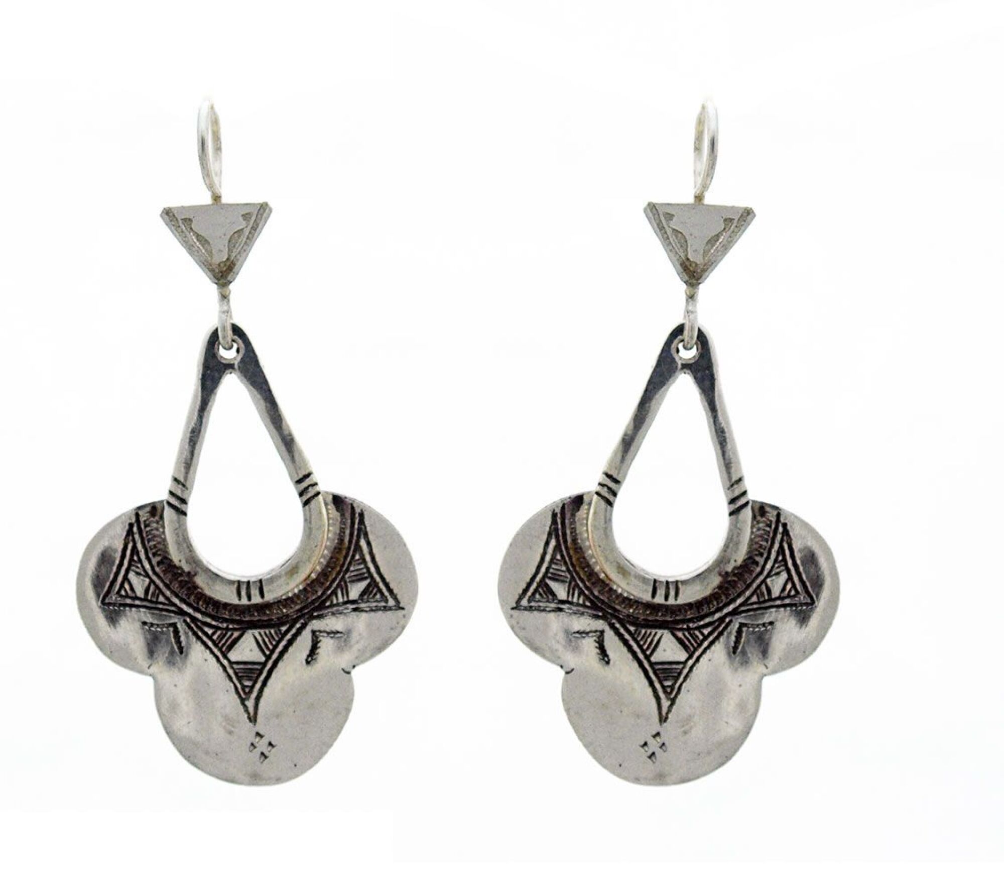 Boucle d'oreilles touareg fleur argent