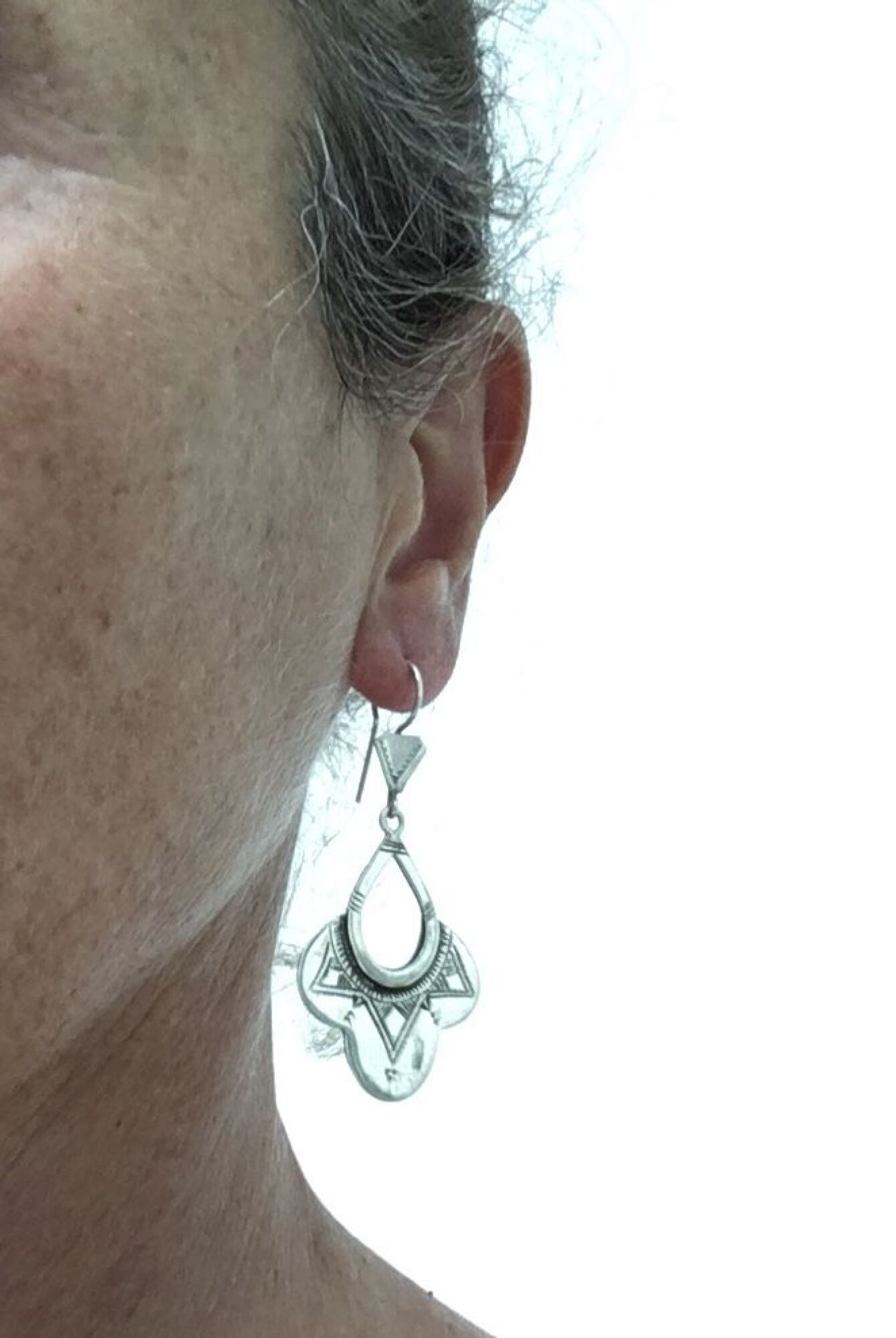 Boucle d'oreilles touareg fleur argent