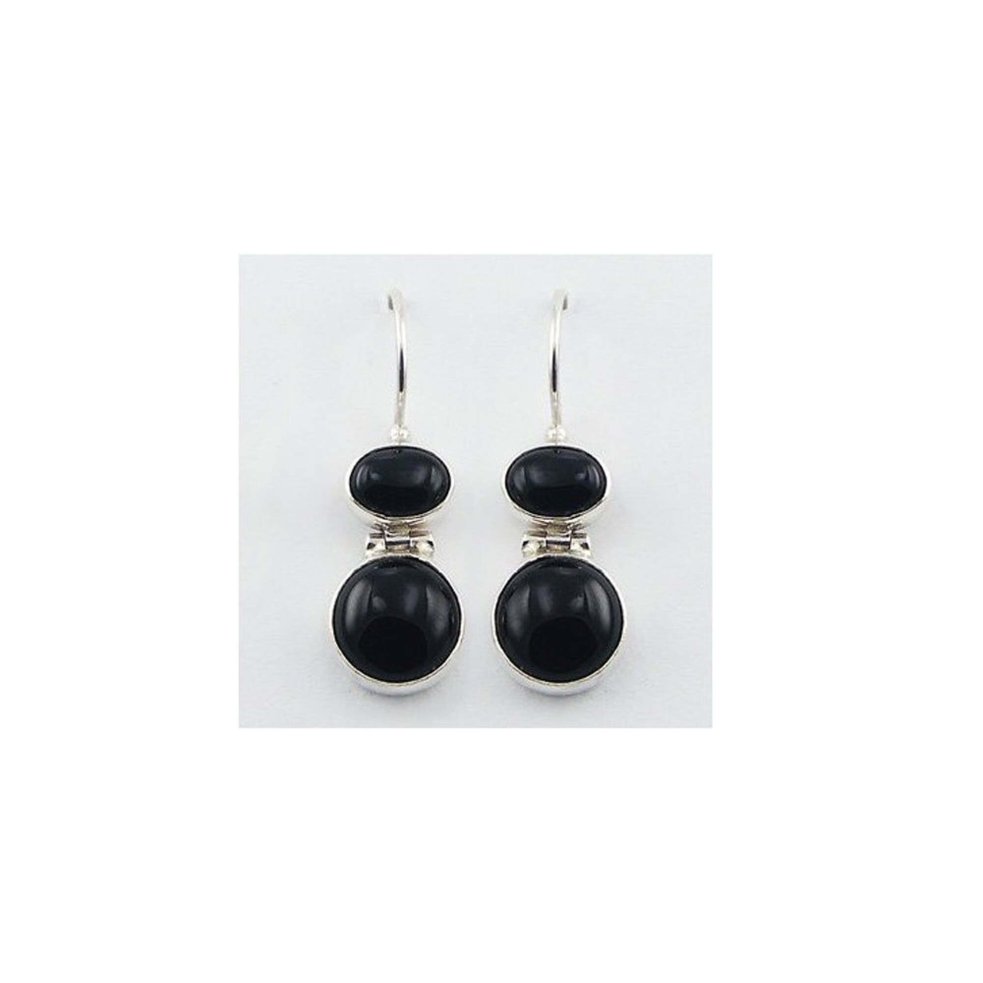 Boucles d'oreille agate noire