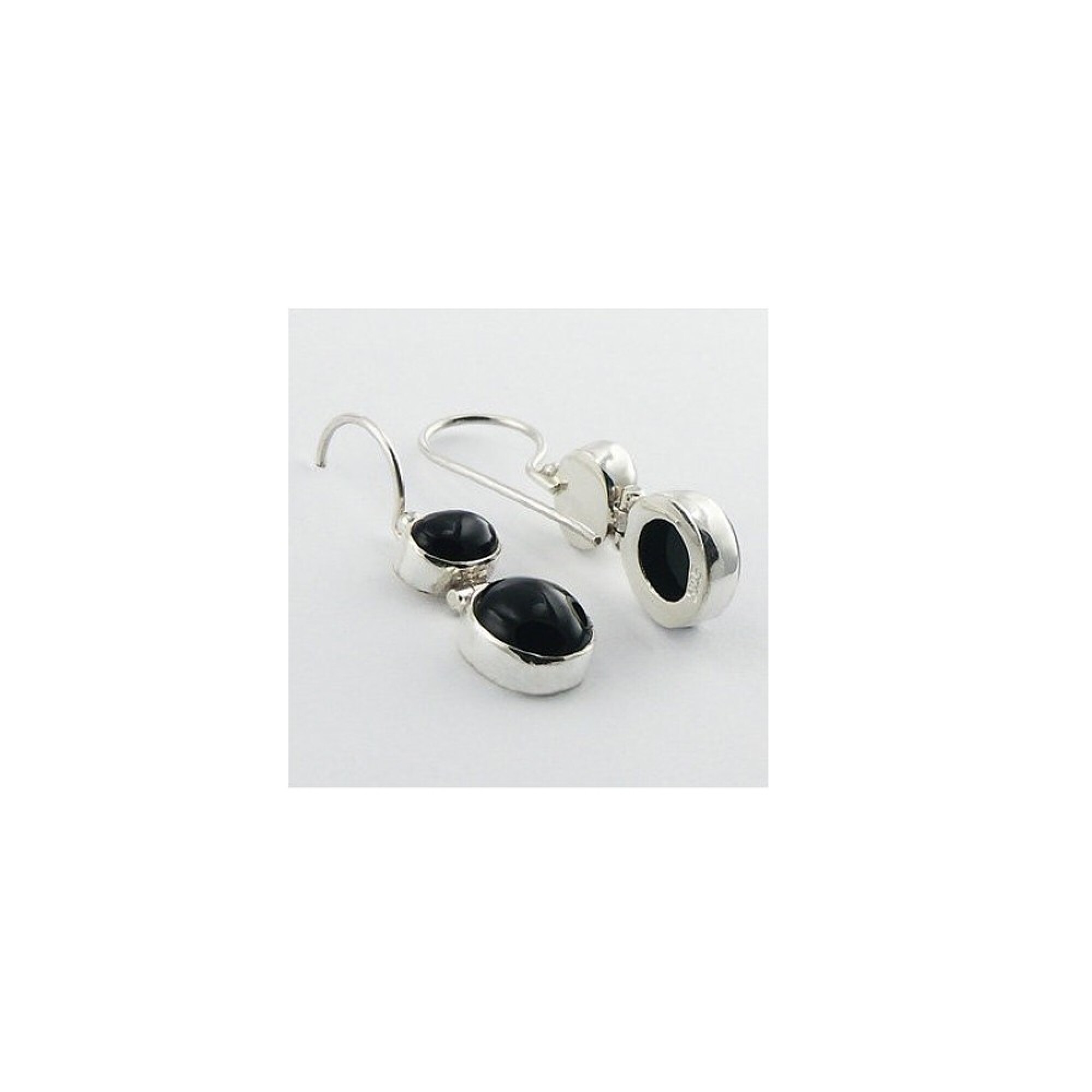 Boucles d'oreille agate noire